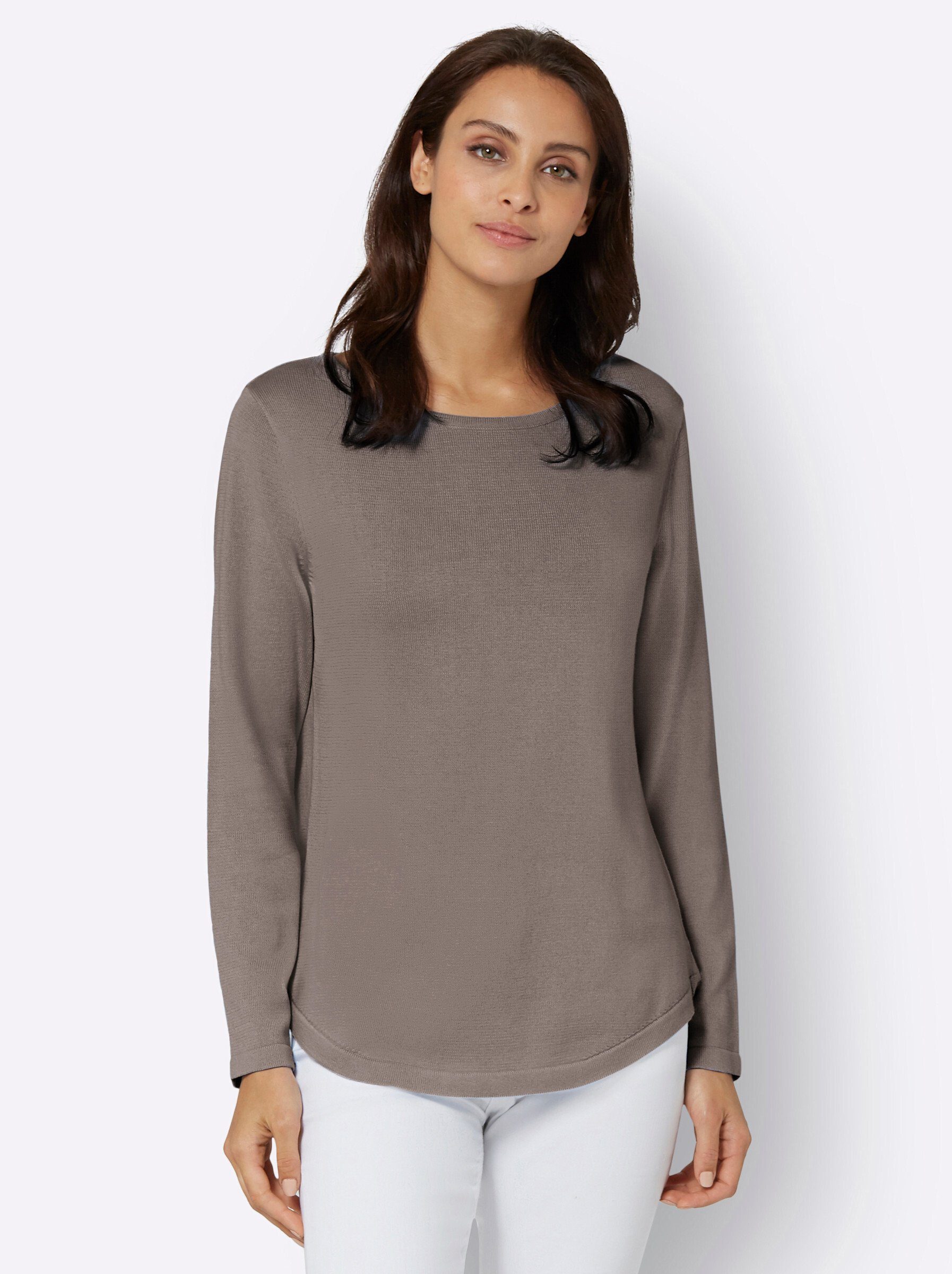 WEIDEN taupe WITT Strickpullover