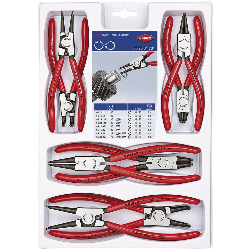 Knipex Sicherungsringzange Sicherungsringzangen-Set 8tlg 00 20 04 V01