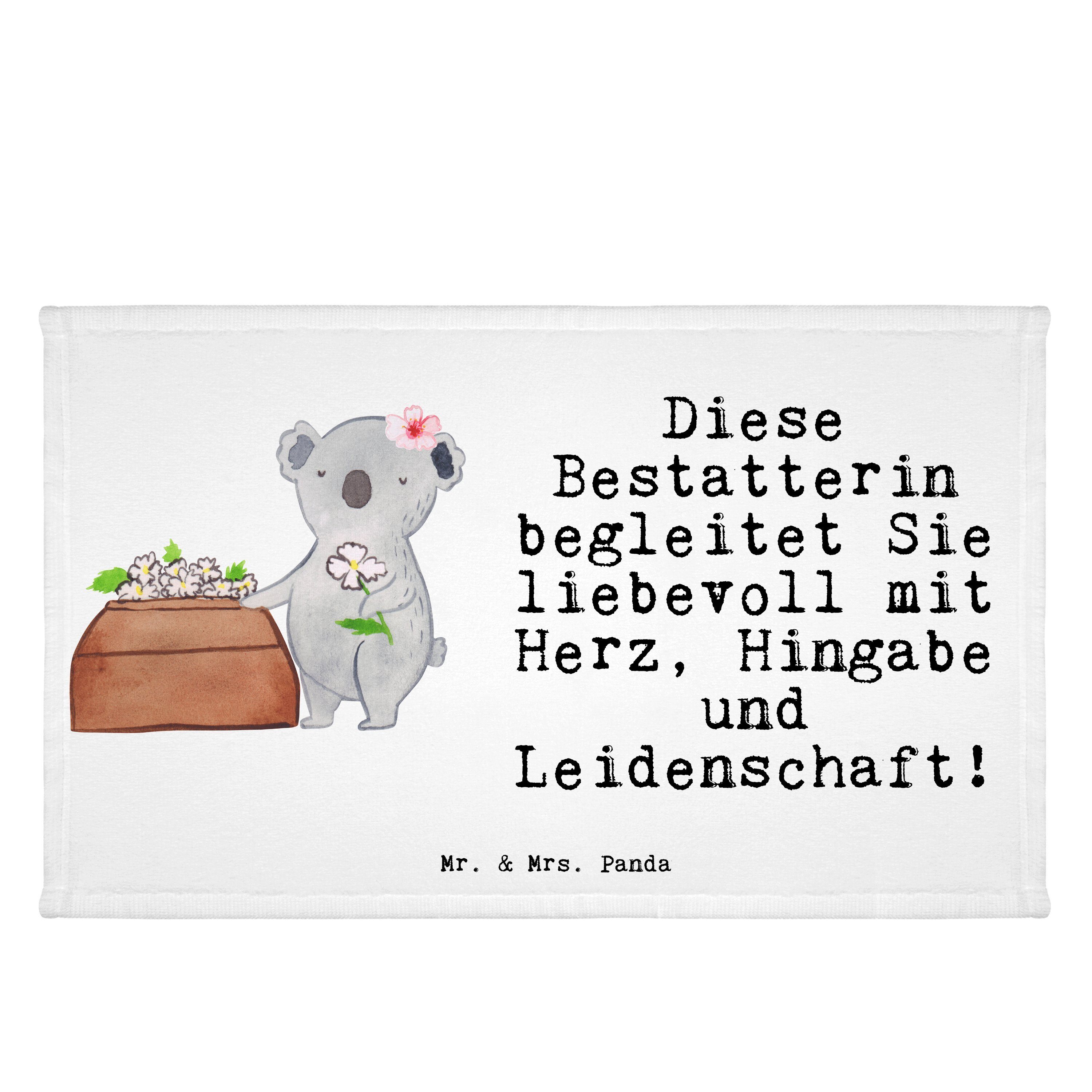 Mr. & Mrs. Panda Handtuch Bestatterin mit Herz - Weiß - Geschenk, Gästetuch, Kinder Handtuch, F, (1-St)