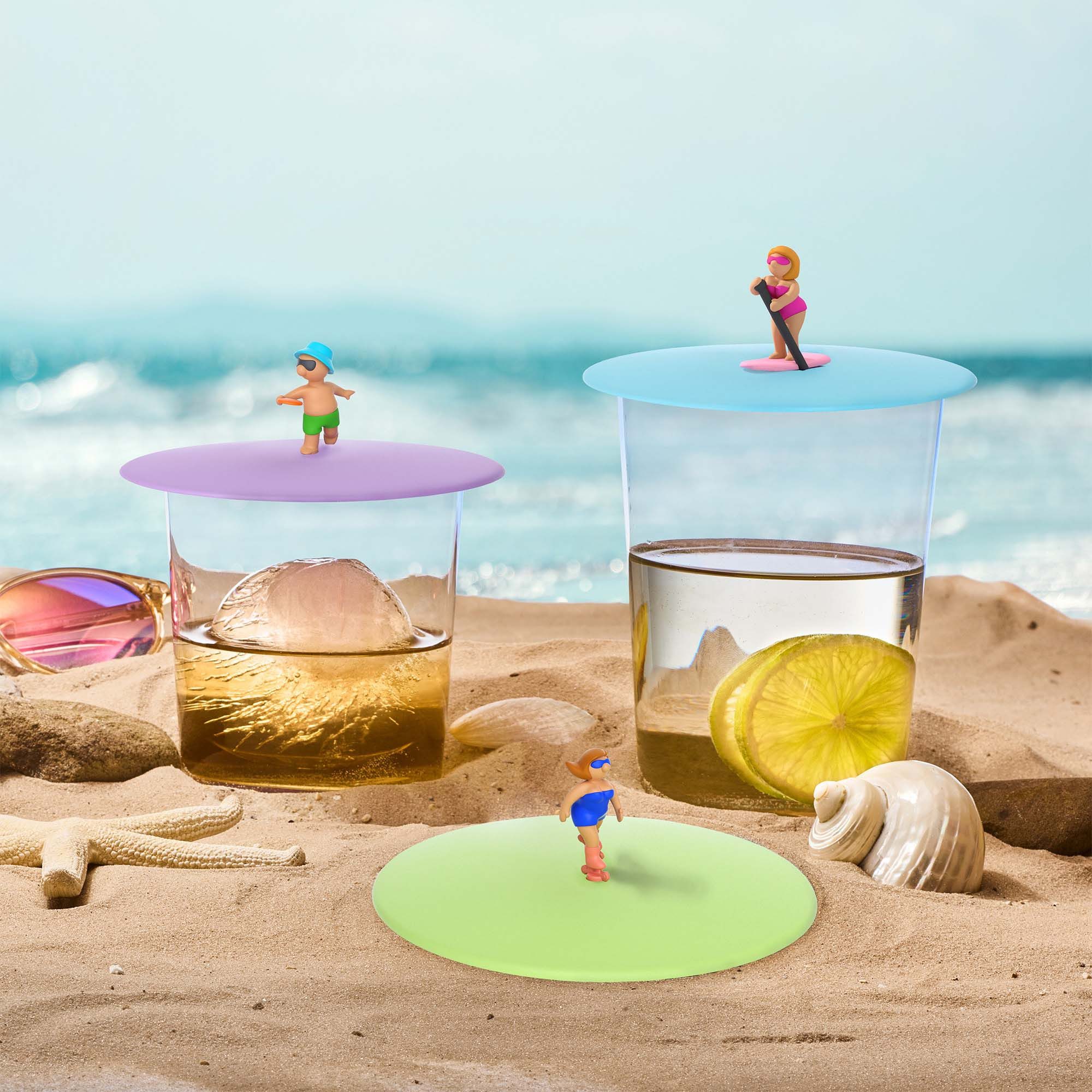 Lurch Glas 3er Set Glasdeckel Summer Fun aus Silikon, Silikon
