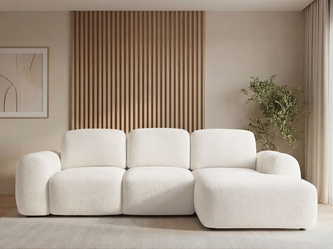 GrainGold Ecksofa L-Form Avelin L, Set, Wellenfedern, DL-Mechanismus, Schlaffunktion, Bettkasten