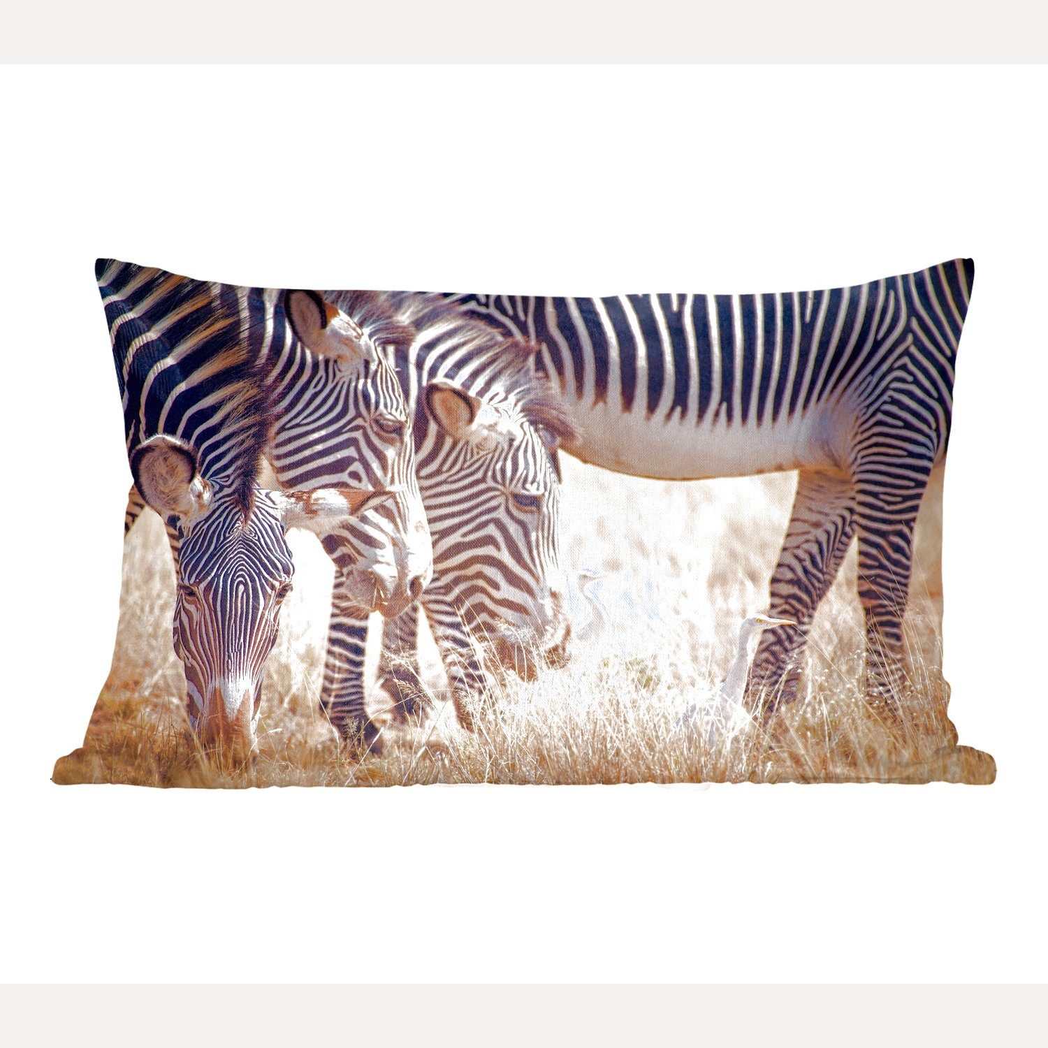 MuchoWow Dekokissen Zebra - Weiden - Safari, Wohzimmer Dekoration, Zierkissen, Dekokissen mit Füllung, Schlafzimmer | Dekokissen