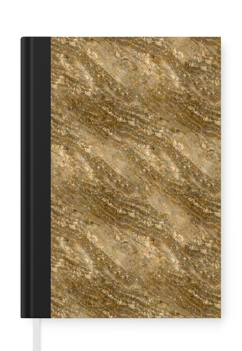 MuchoWow Notizbuch Marmor - Gold - Granit - Muster, Journal, Merkzettel, Tagebuch, Notizheft, A5, 98 Seiten, Haushaltsbuch | Notizbücher