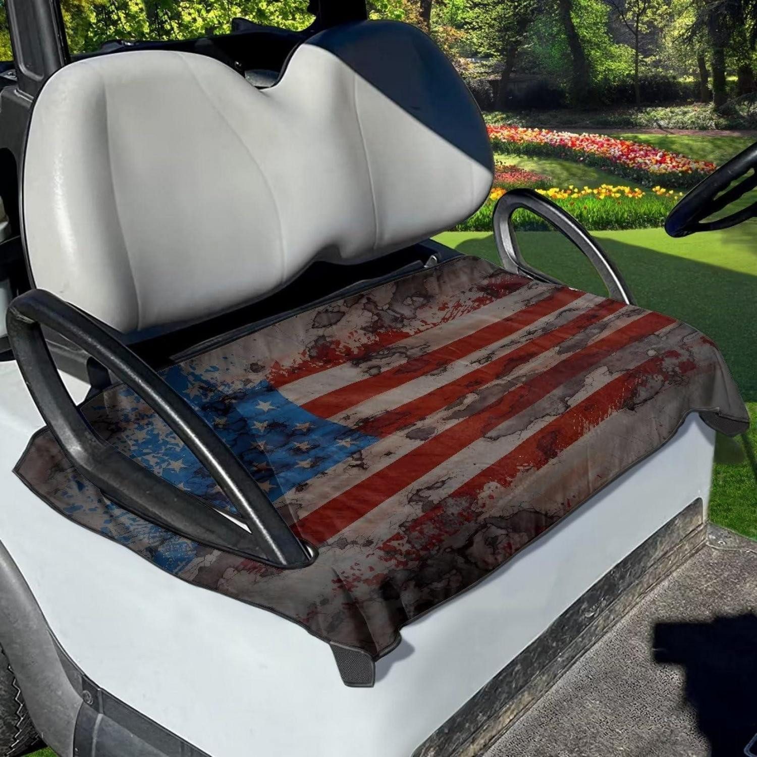 LuxusKollektion Autositzbezug Sitzbezug Golfwagen 2-Sitzer USA-Flagge