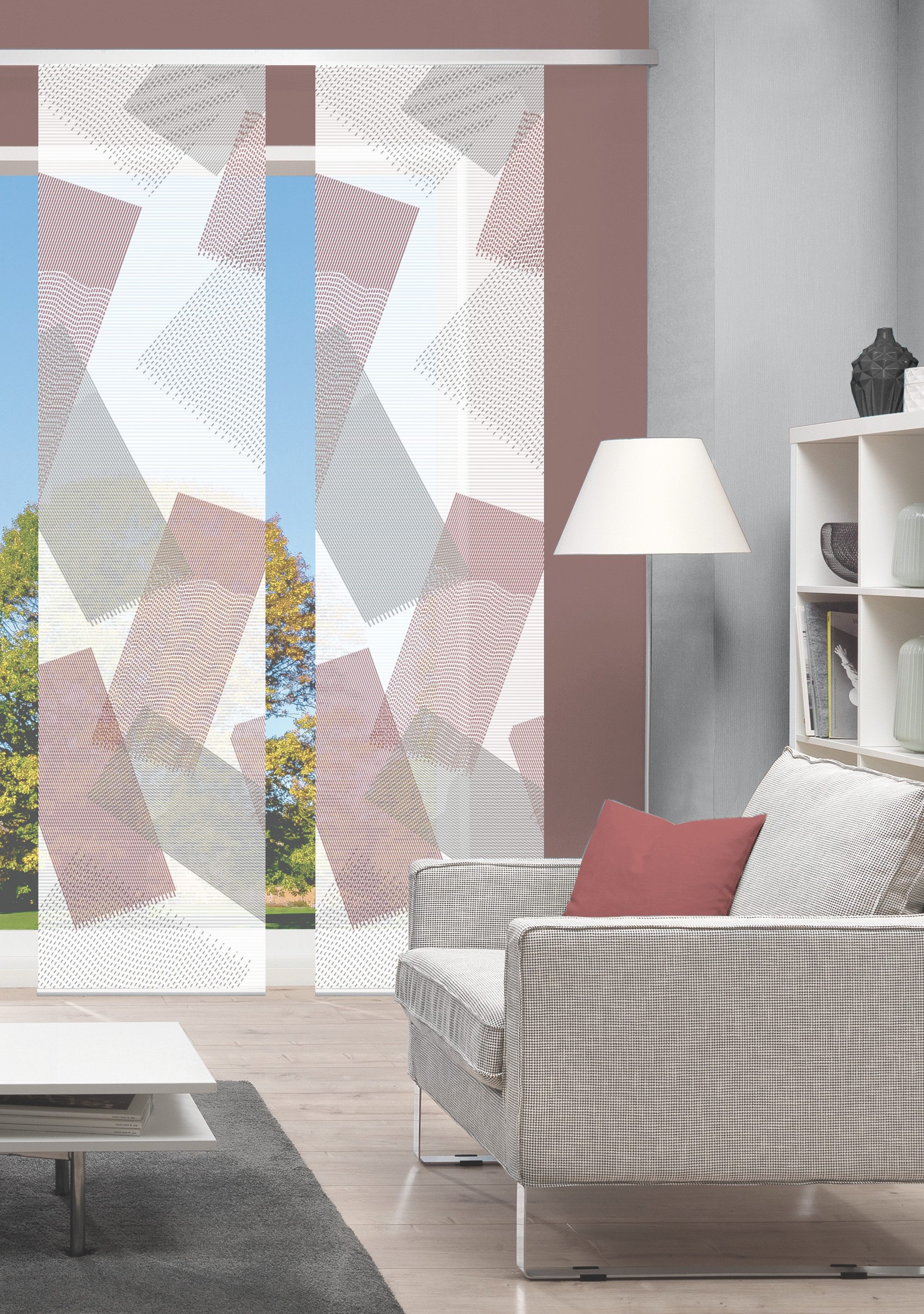 Vision Schiebegardine NAYAH (2 St), Paneelwagen, halbtransparent, SET,SCHIEBEVORHANG,BAMBUS,DIGITALDRUCK