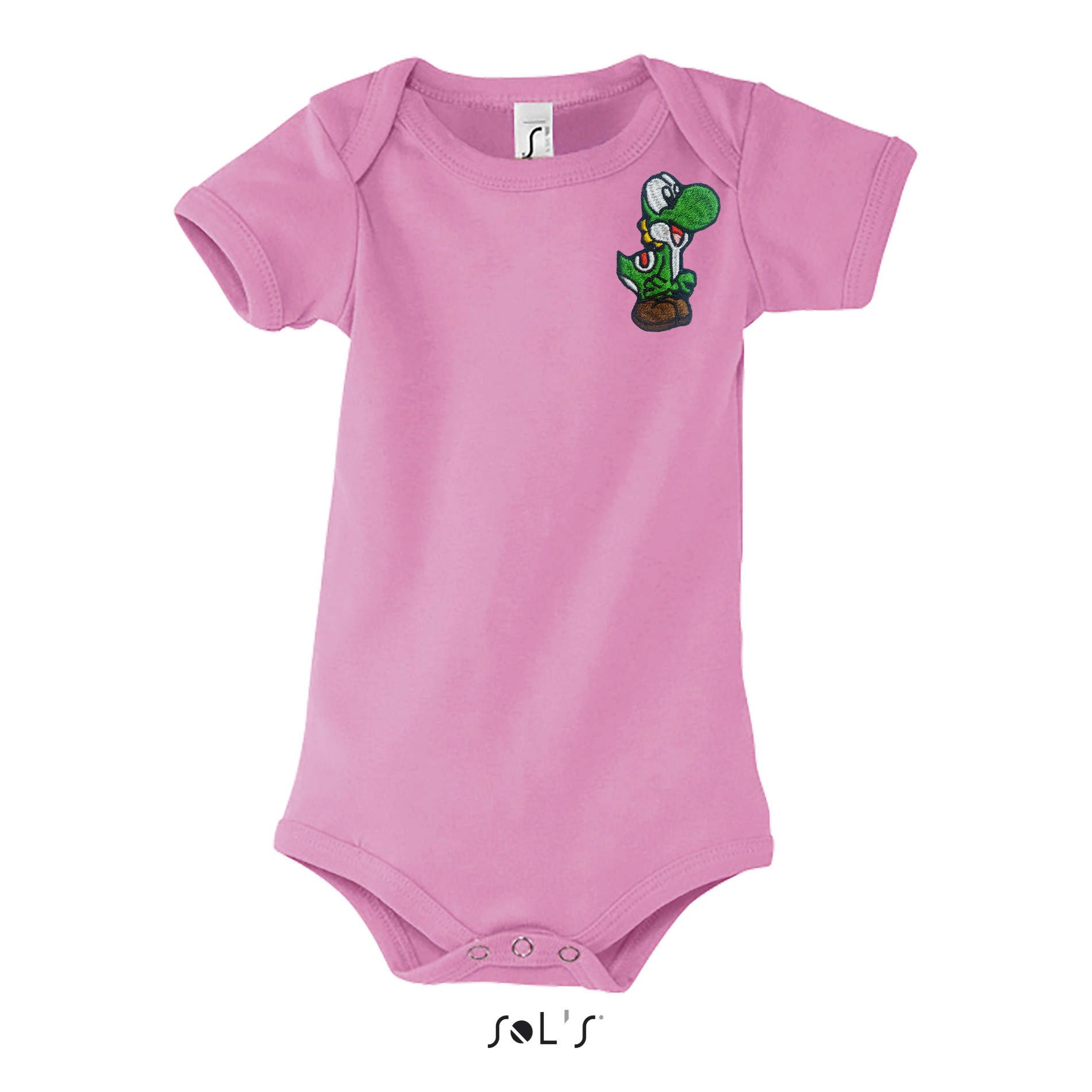 Blondie & Brownie Strampler Yoshi Baby Body Patch Mario Luigi Toad Super Wario Peach Retro Design (Einzelartikel) Yoshi Baby Patches baby Body Retro Gamer Edition