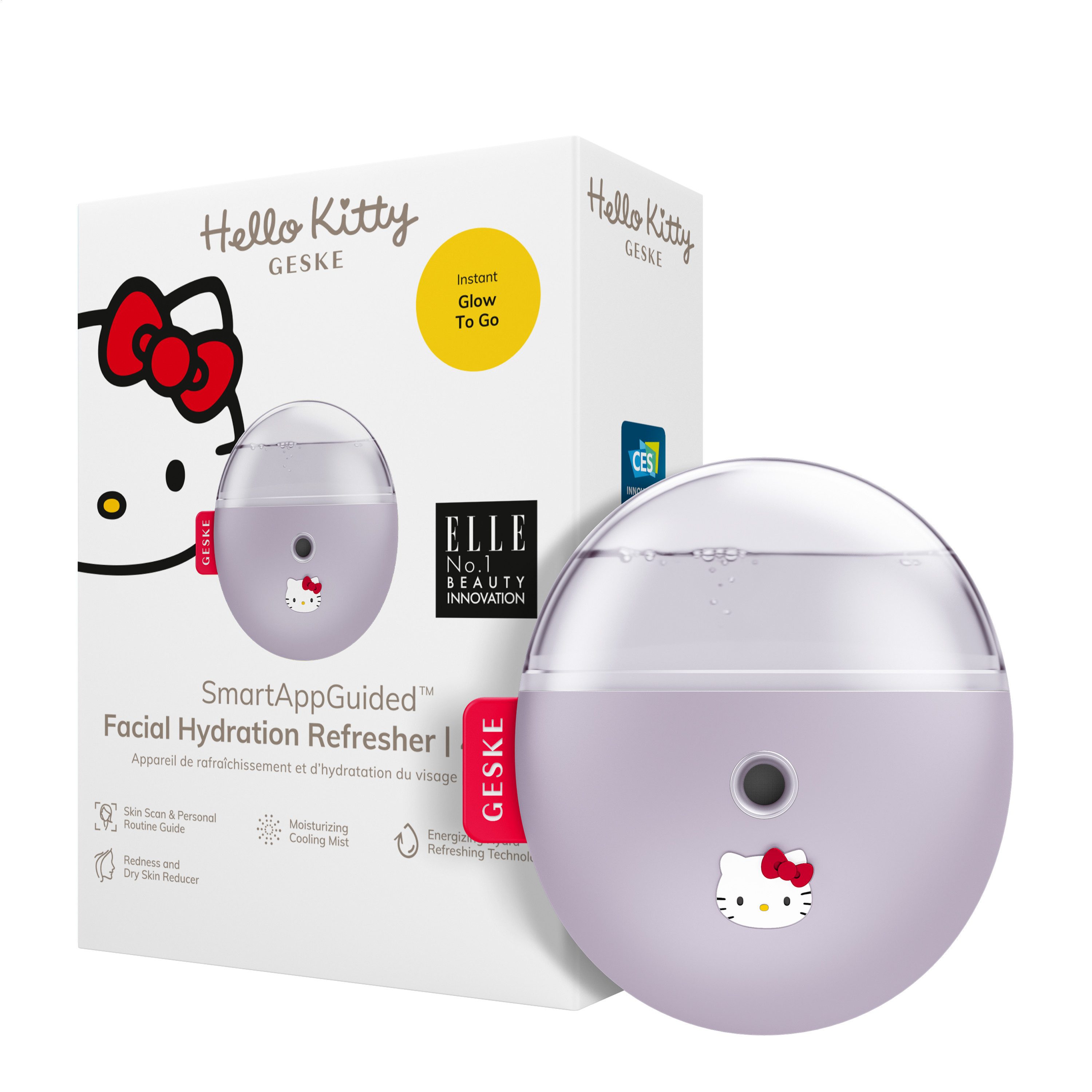 GESKE German Beauty Tech Enhancer SmartAppGuided™ Facial Hydration Refresher 4 in 1, Packung (Gerät & USB-Ladekabel), 2-tlg., Gerät inkl. kostenloser APP (SmartAppGuided Device), Mit der GESKE App erhältst Du deine personalisierte Hautpflegeroutine.