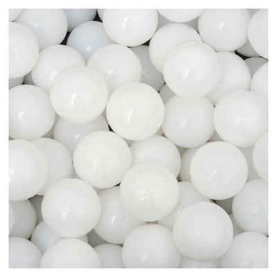 LittleTom Bällebad-Bälle 50 Bälle für Bällebad 5,5cm Babybälle Plastikbälle, Spielbälle weiss