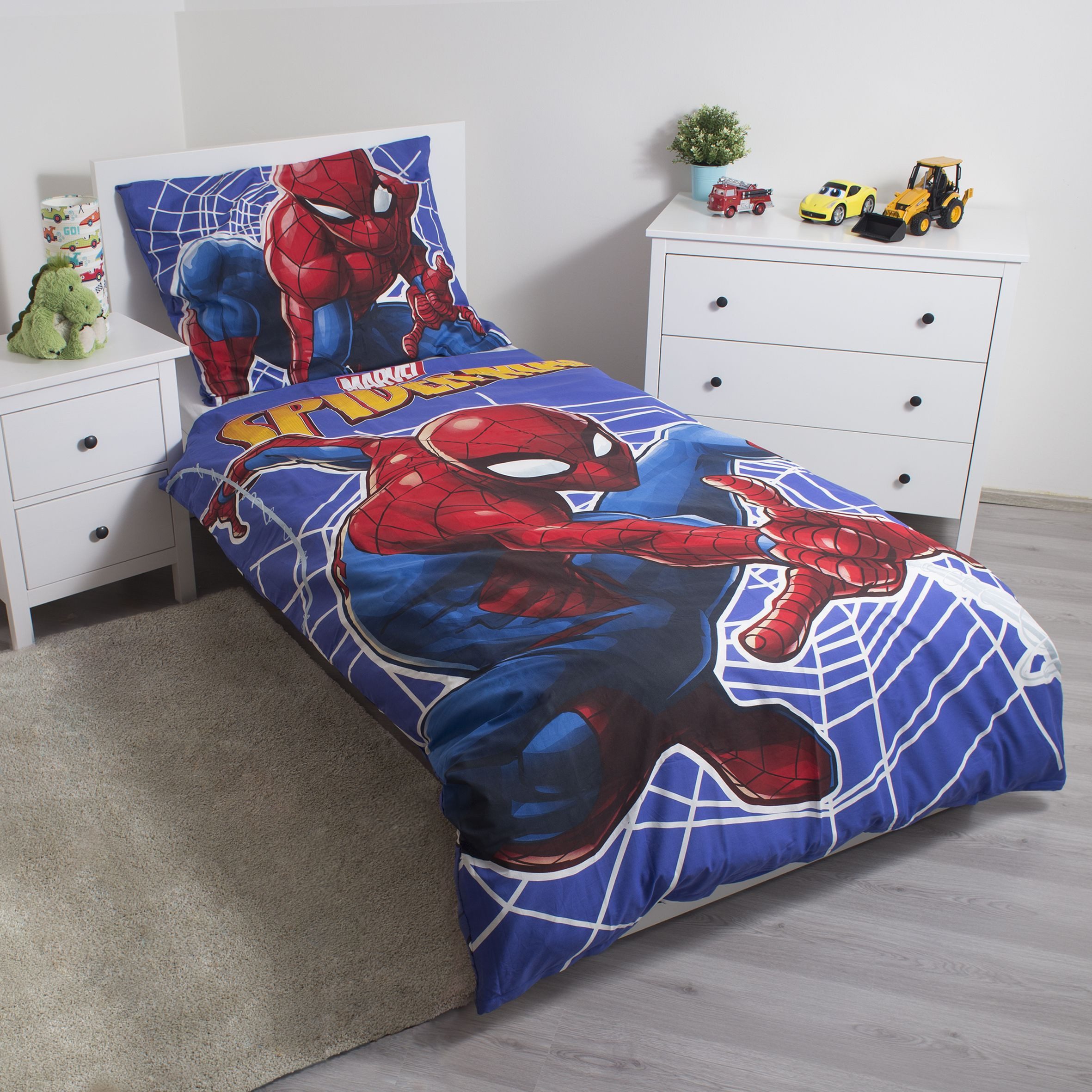 Spiderman Bettwäsche Wendebettwäsche Marvel Spider-Man leuchtend 140x200 cm günstig online kaufen