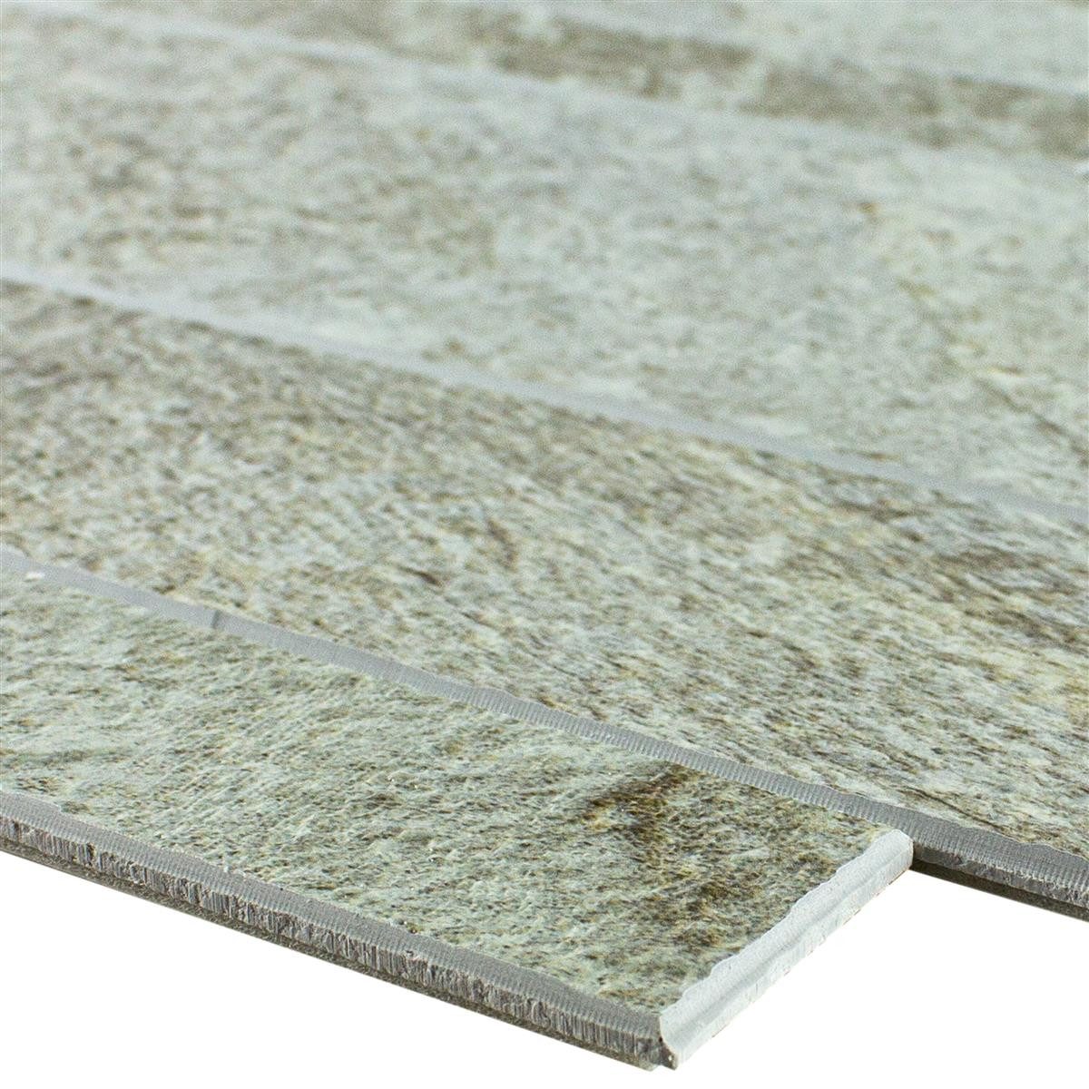 Mosafil Mosaikfliesen Mosaikfliesen Findlay Selbstklebend Steinoptik Grau, Vinyl 29.800x29.600, weiß-gold-grau