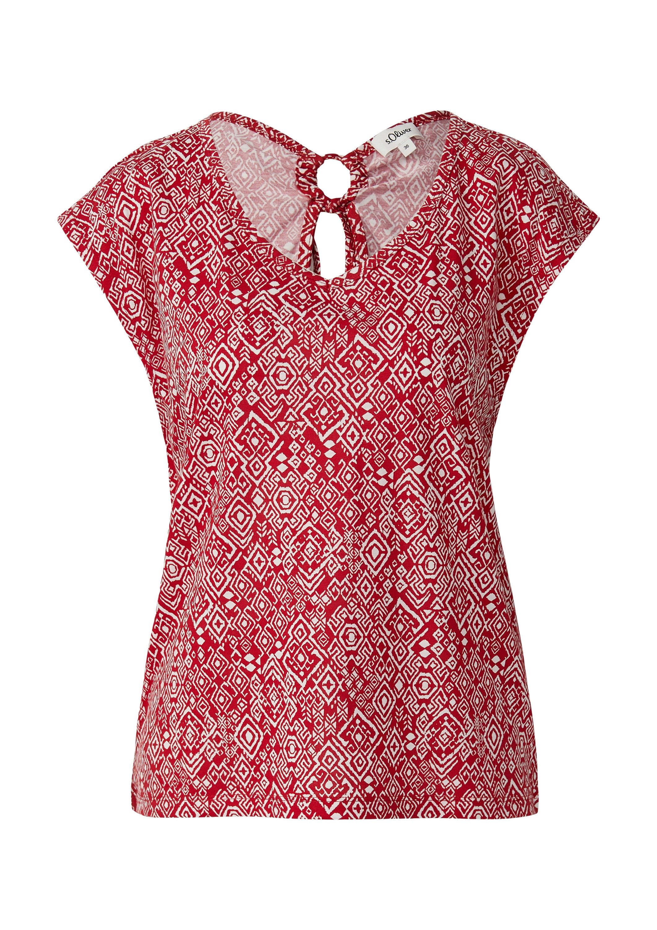 s.Oliver Kurzarmshirt T-Shirt T-Shirt mit weitem Ausschnitt, Cut-out und Sc günstig online kaufen