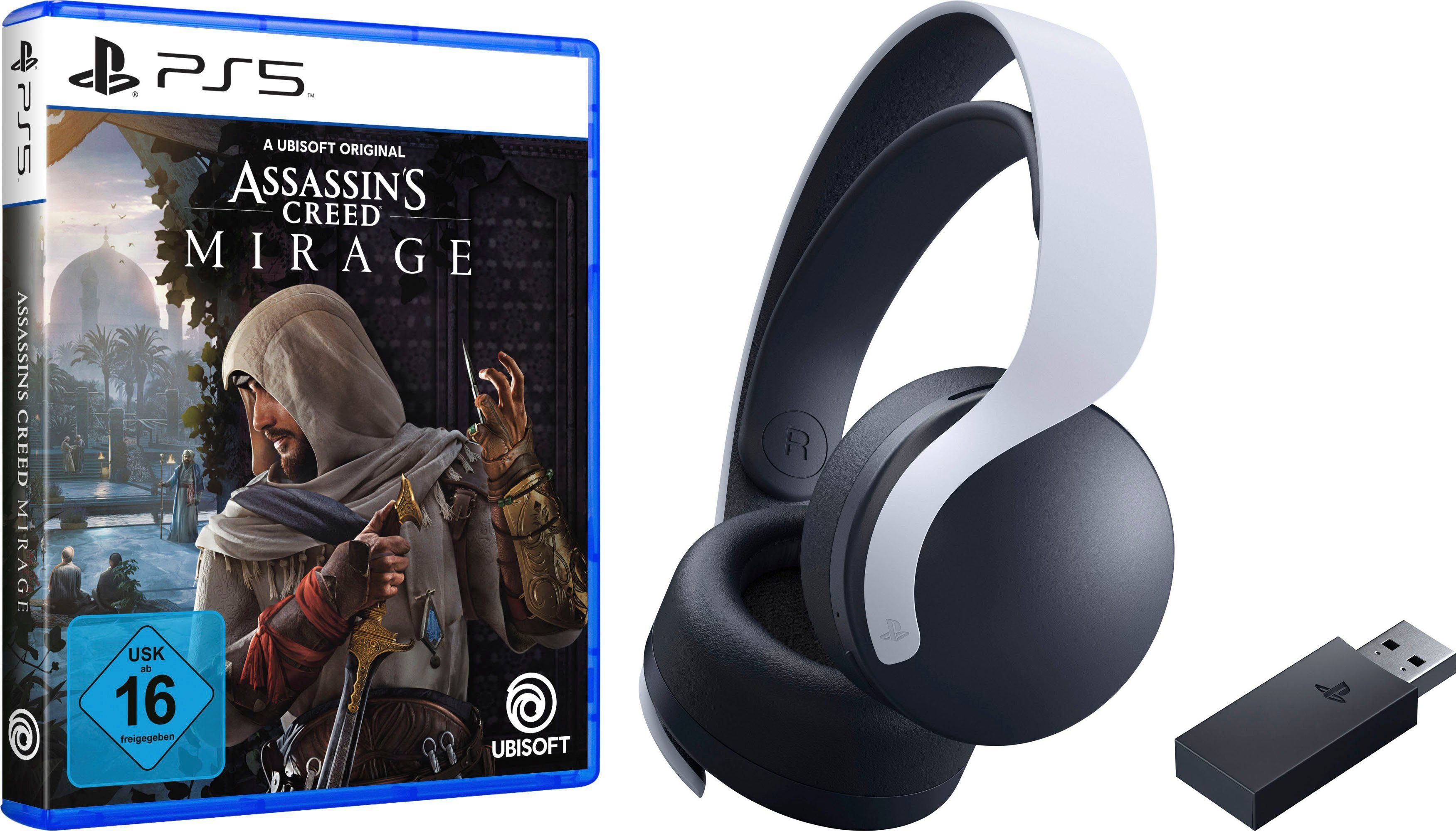 3D Creed PS5 Headset PULSE (Rauschunterdrückung) PlayStation + 5 Assassin\'s Mirage Gaming- PlayStation 5