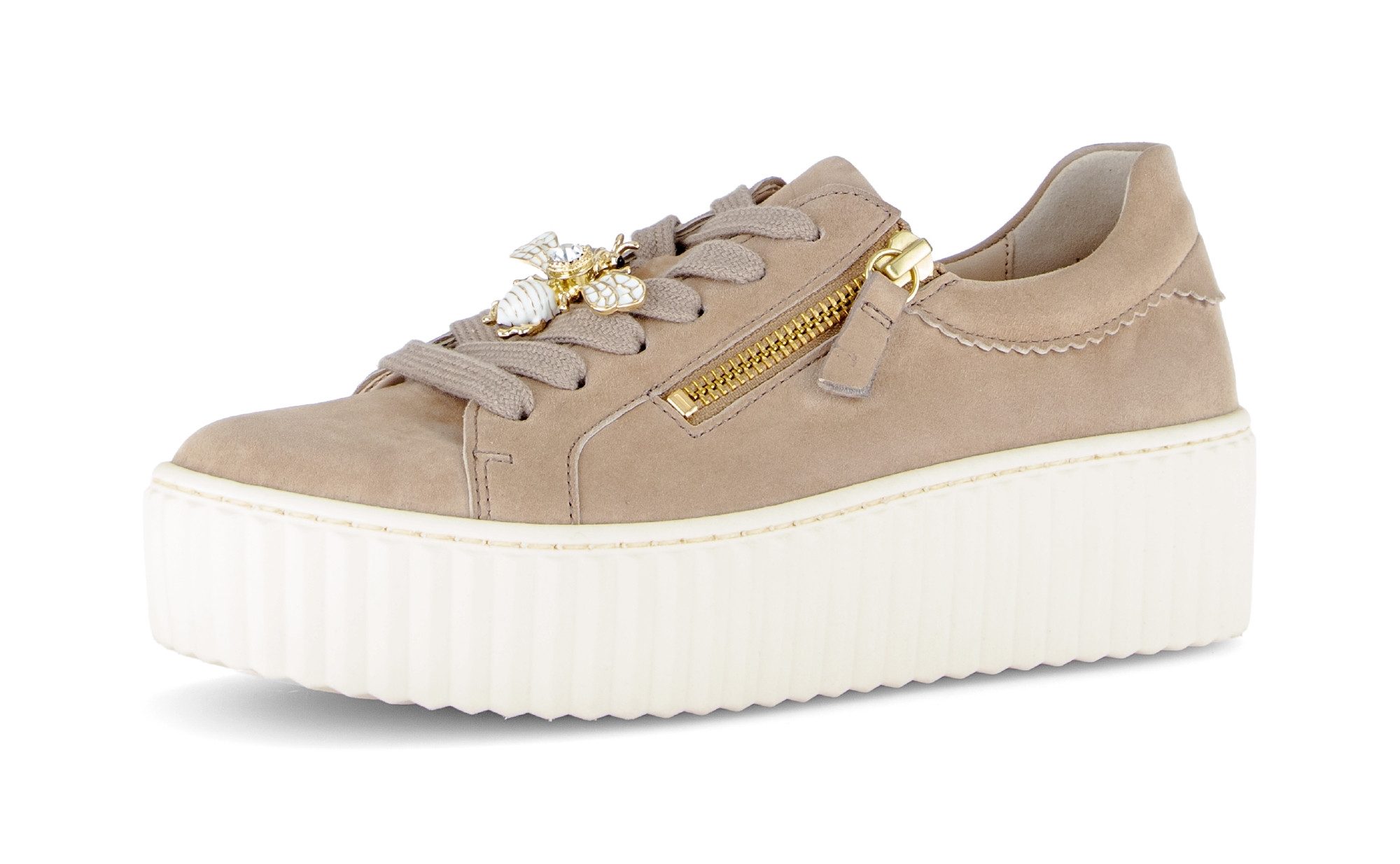 Gabor Plateausneaker Freizeitschuh, Halbschuh, Schnürschuh mit modischem Schmuckelement