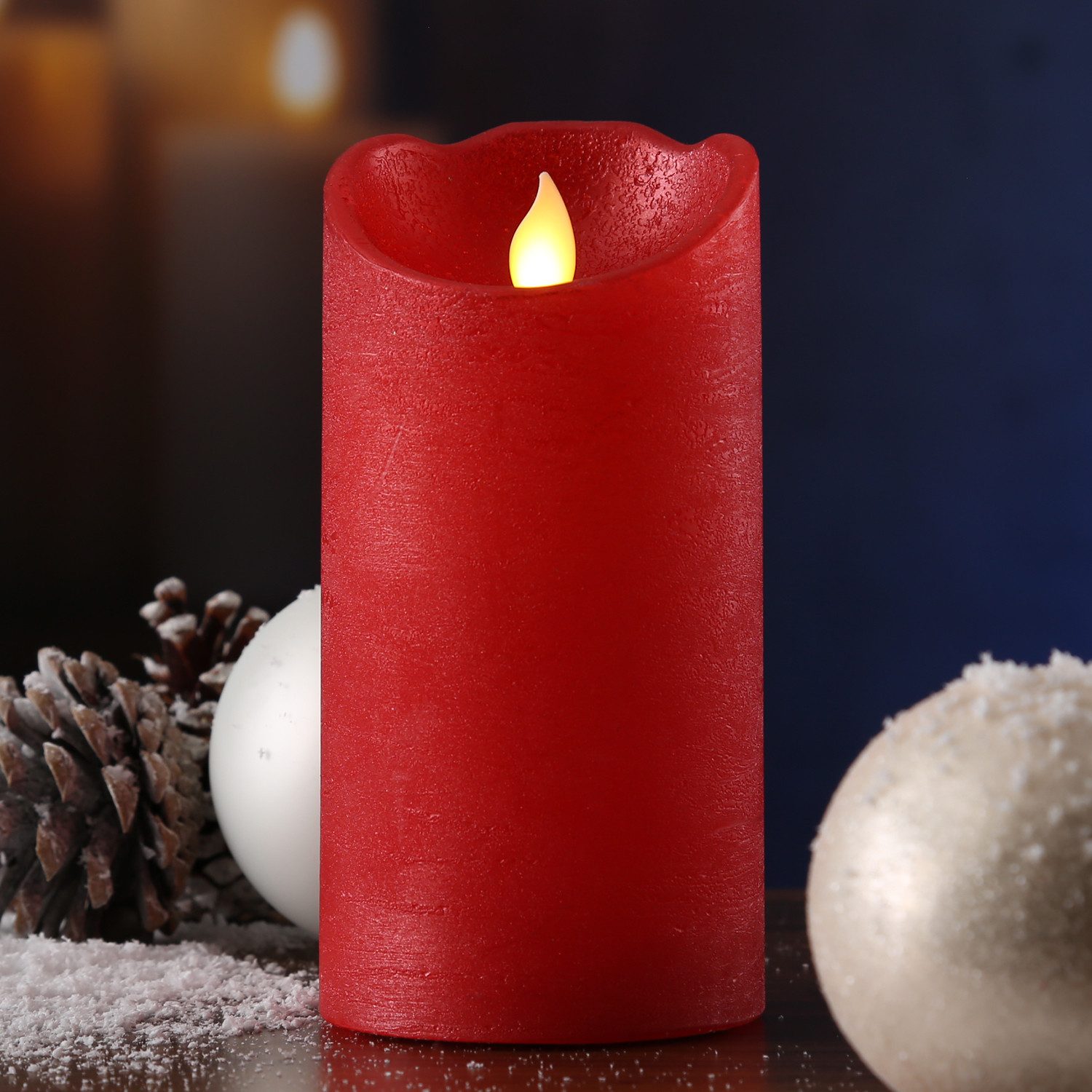 Flammenlose Kerzen Rot Beweglich JINGLING Flammenlose Kerzen – Rot, Mit Beweglicher Flamme, LED Stumpenkerzen, Batteriebetrieben, Für Tischdekoration & Ambiente