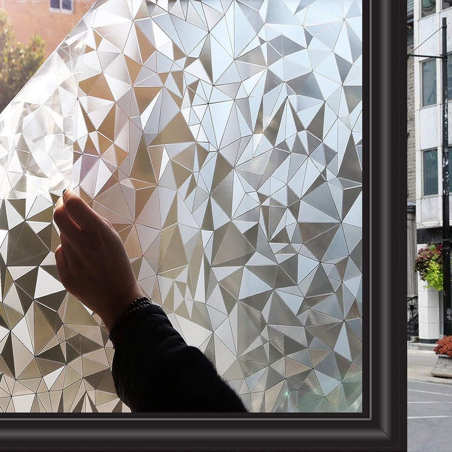LuxusKollektion Fensterfolie Fensterfolie Sichtschutz Blickdicht 60 x 200 cm Geometrische