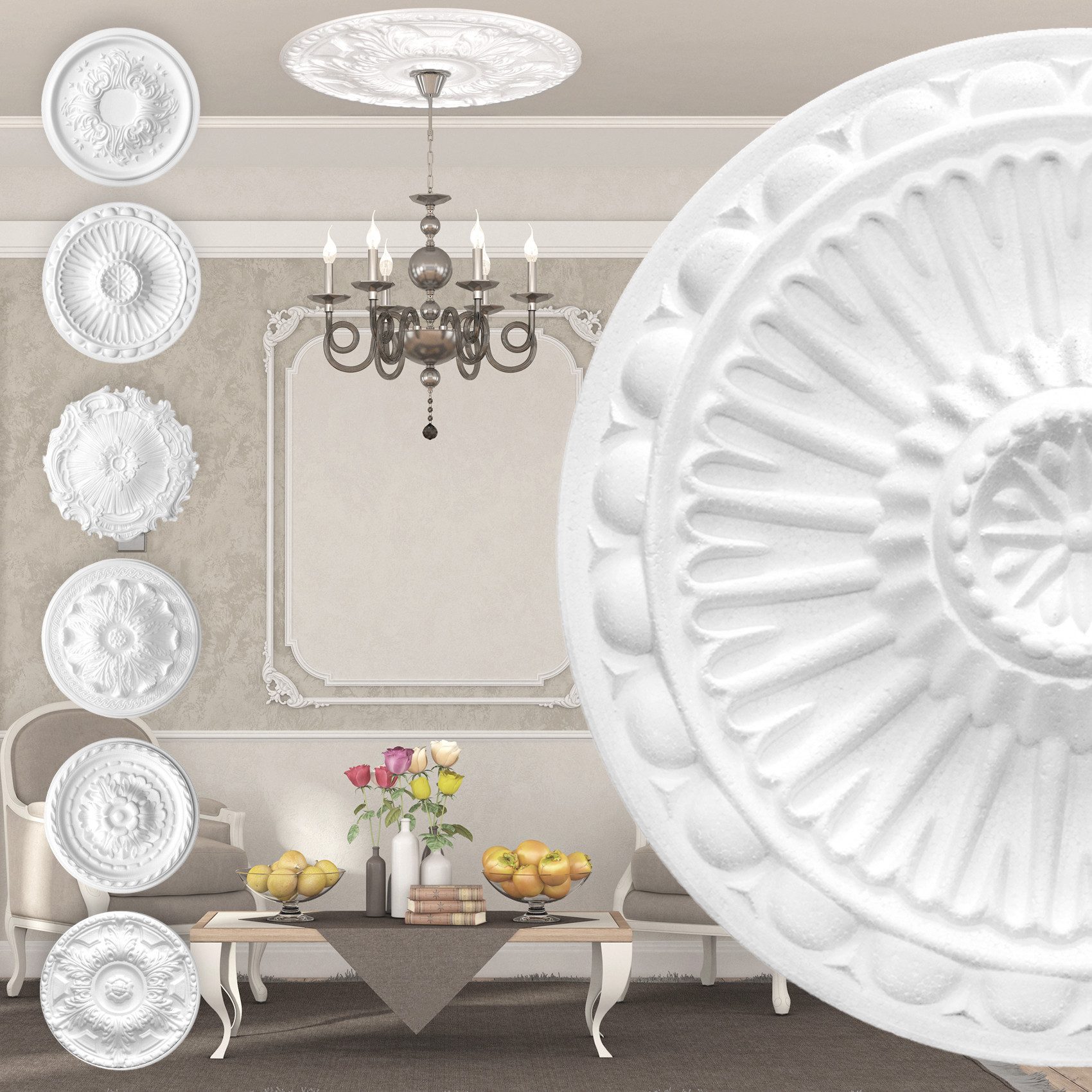 marbet design Wanddekoobjekt R-16 (Stuckrosette aus günstig online kaufen