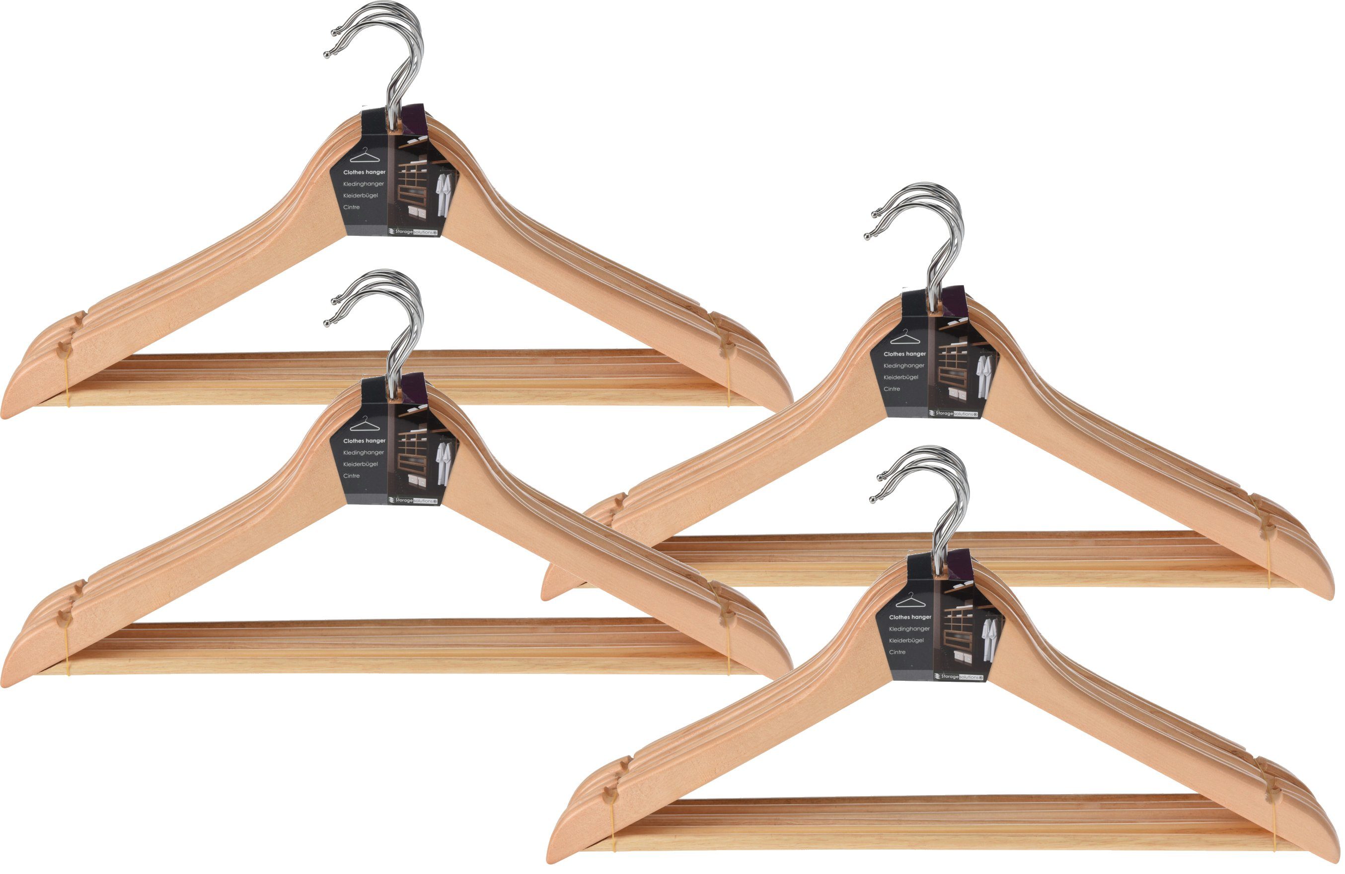 Koopman Автовешалки Holzbügel Hosenbügel Holz Metall Braun Hosenstange, (24-tlg), Hosenstange, Шкафыbügel, Holzbügel, Holz