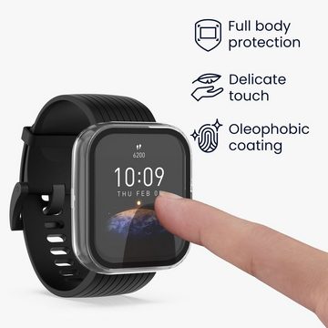 kwmobile Smartwatch-Hülle 2x Hülle für Huami Amazfit Bip 3 / Bip 3 Pro, Fullbody Fitnesstracker Glas Cover Case Schutzhülle Set