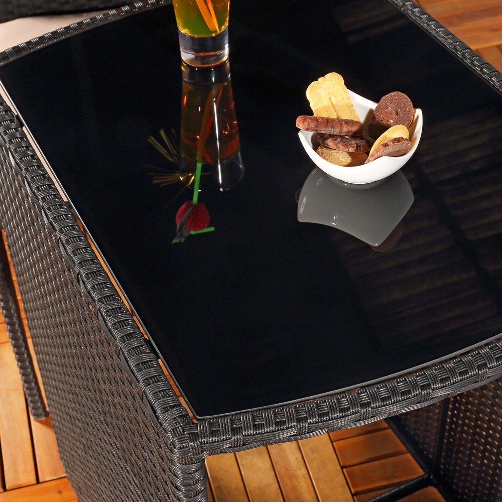 Feel2Home Garten-Essgruppe 3tlg. Polyrattan Balkonset Gartenset Sitzgruppe Gartenmöbel, (Set, Balkonset 3tlg), 2 Stühle 1 Tisch – Bild 5 von 5