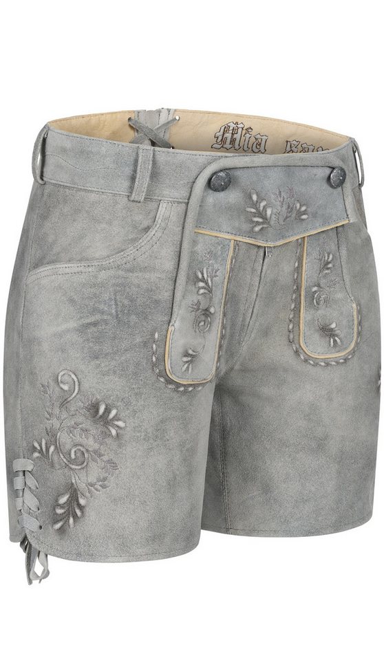 Nübler Trachtenlederhose Hotpant Victoria London Fog hellgrau von Nübler