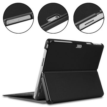 Wigento Tablet-Hülle Für Microsoft Surface Pro 9 3folt Wake UP Smart Cover Tablet Tasche Etuis Hülle Case Schutz Schwarz