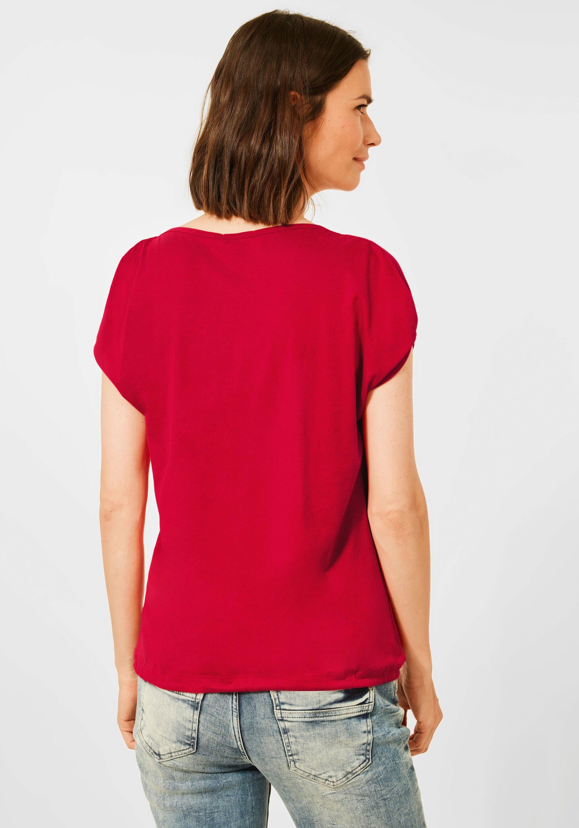 Damen Shirts Cecil T-Shirt Solid Shape mit Tunnelzugband im Saum