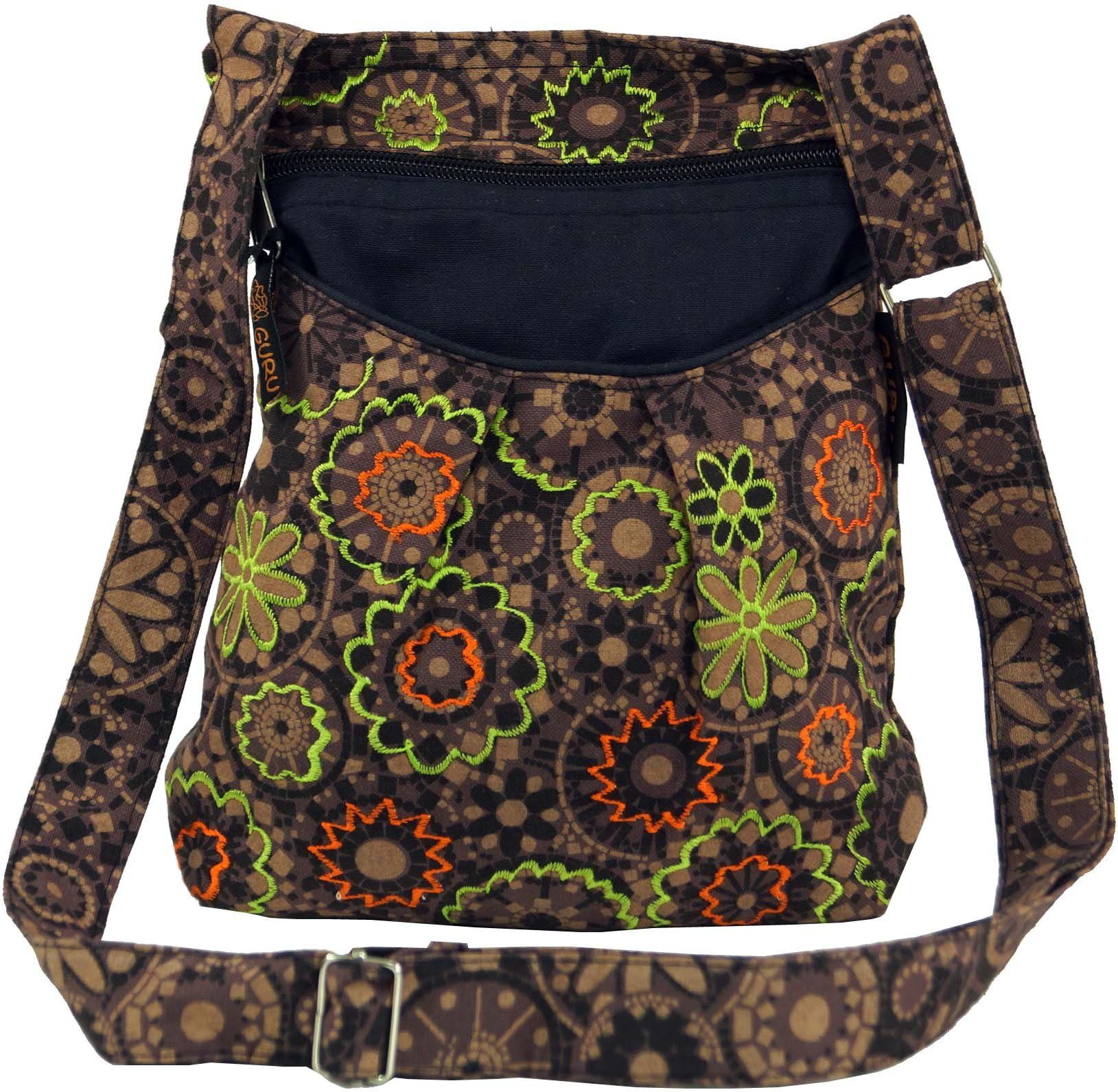 Guru-Shop Schultertasche Bestickte Ethno Schultertasche - günstig online kaufen