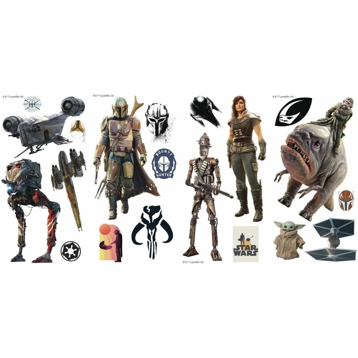 The Mandalorian Wandsticker 20 Teile selbstklebend für Kinderzimmer (20 St)