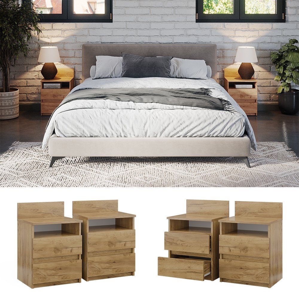 Vicco Nachtschrank Monty, Goldkraft Eiche, 39.6 günstig online kaufen