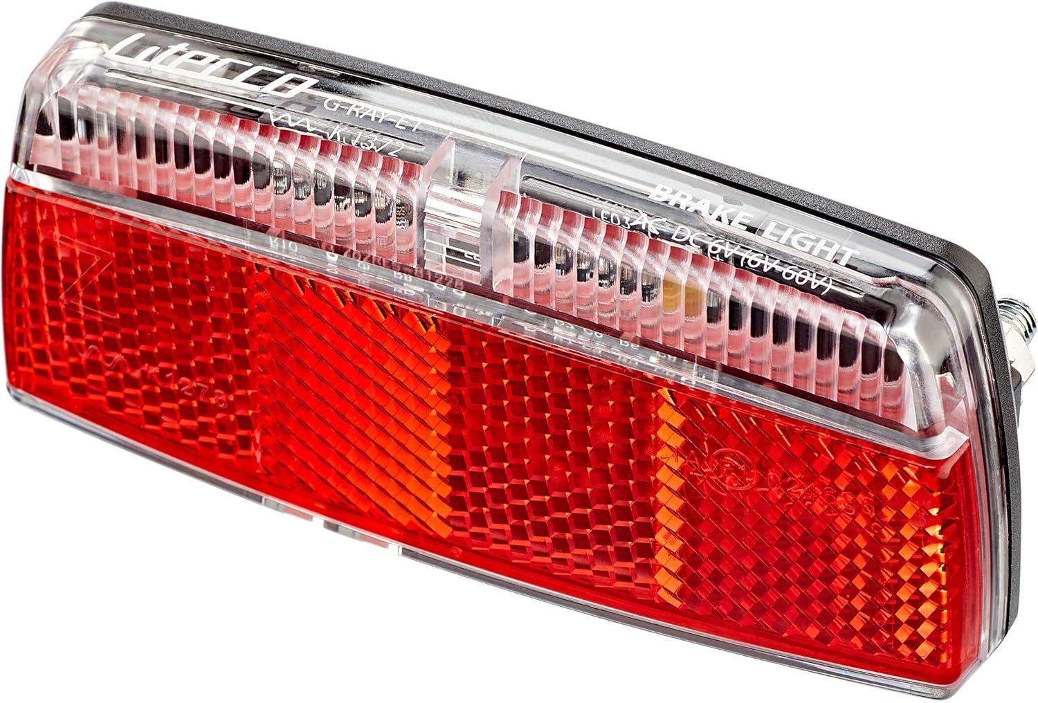 Litecco Fahrradbeleuchtung G-Ray-E1 Rücklicht mit Bremslicht am Gepäckträger