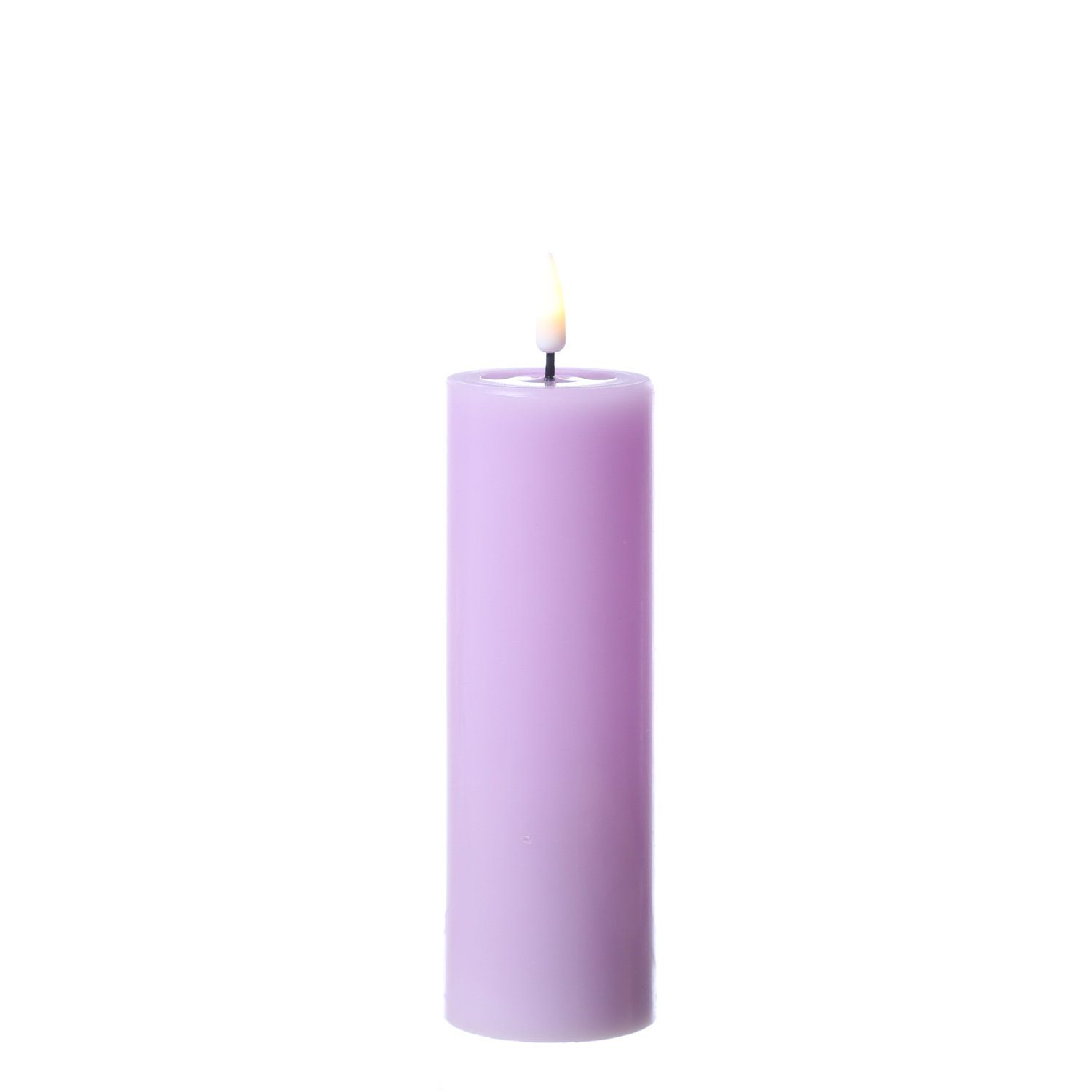 Deluxe Homeart LED-Kerze LED Kerze Mia Echtwachs 3D Flamme flackernd H: 15cm D: 5cm lavendel (1-tlg)