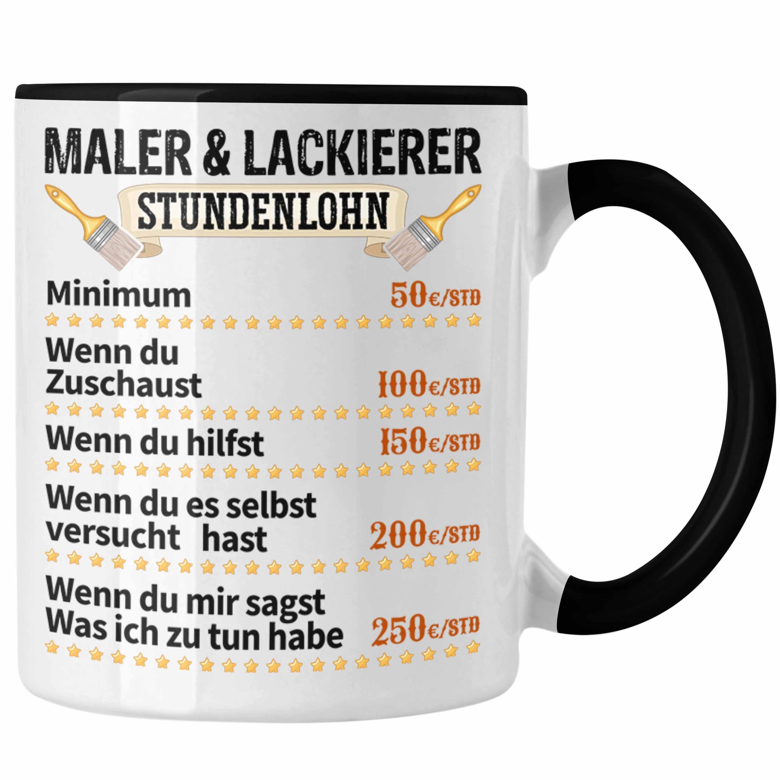 Trendation Anstrei Männer Tasse Lustig Tasse Stundenlohn Schwarz Lackierer Geschenk Job Maler &