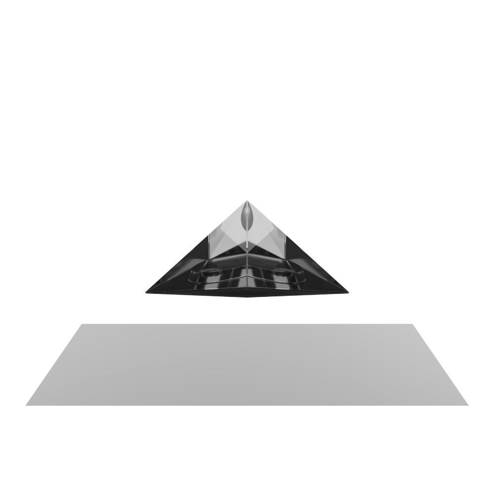 Irisierend Induktionsbeleuchtung FLYTE Py, Regenbogenfarben Kristall-Glas Pyramide Dekoobjekt Pyramide mit Glas-Pyramide, schillernd) Py, schwebende (in und Schwarz, Basis Basis Weiß, Die Pyramide