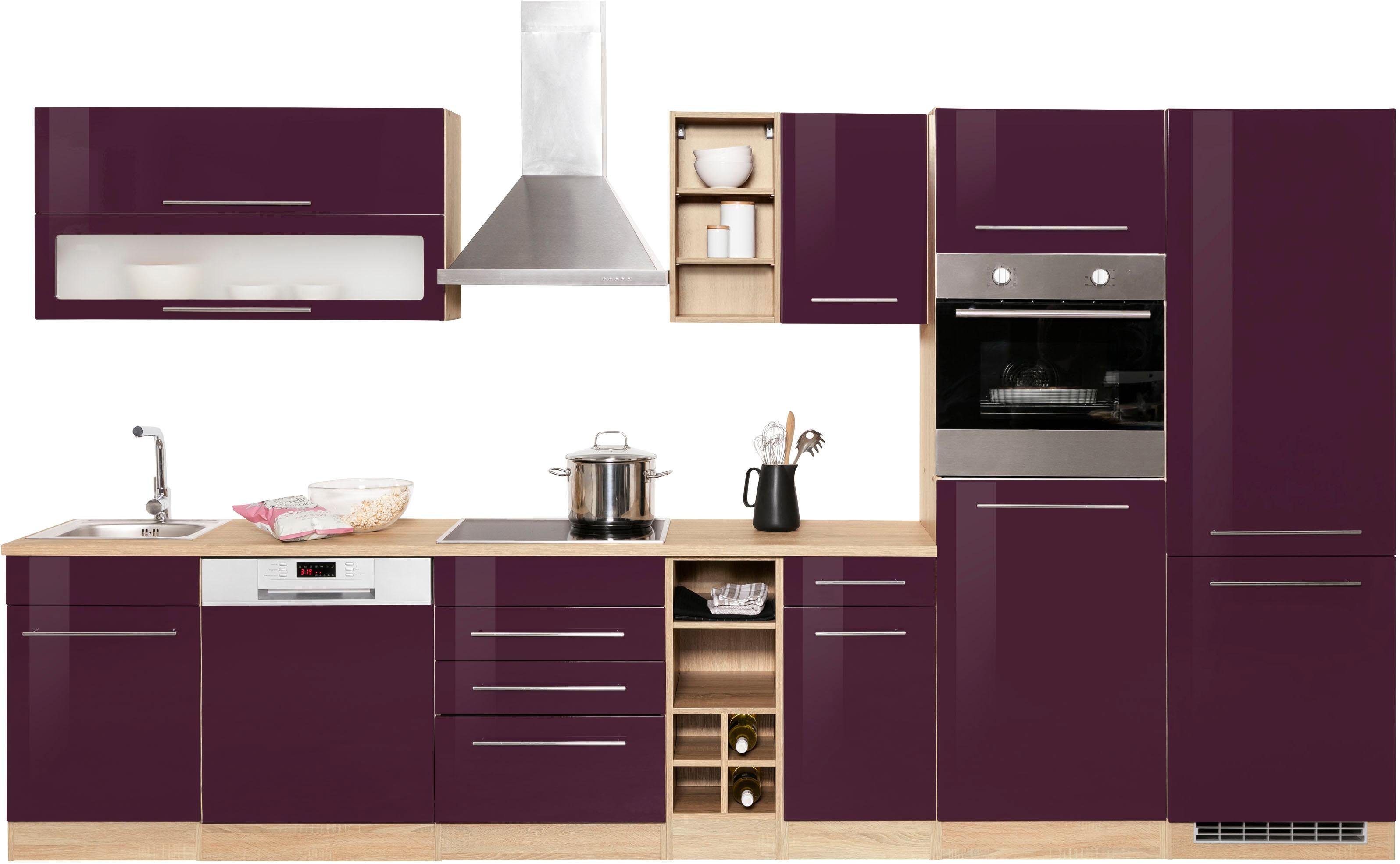 KOCHSTATION Küchenzeile KS-Eton, mit E-Geräten, Breite 360 cm