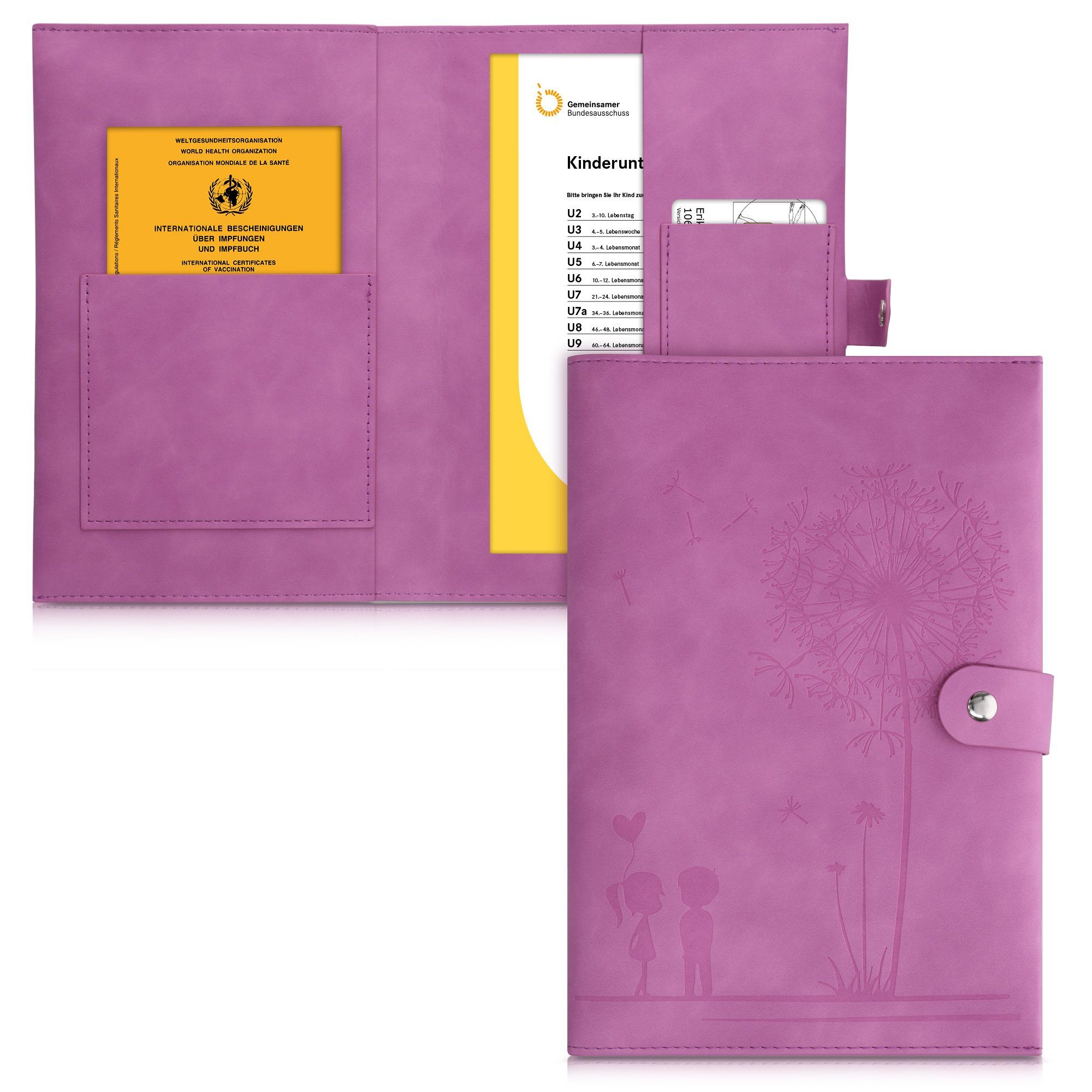 kwmobile Sleeve Kunstleder Hülle für deutsches Untersuchungsheft, UHeft Hülle und Impfpass