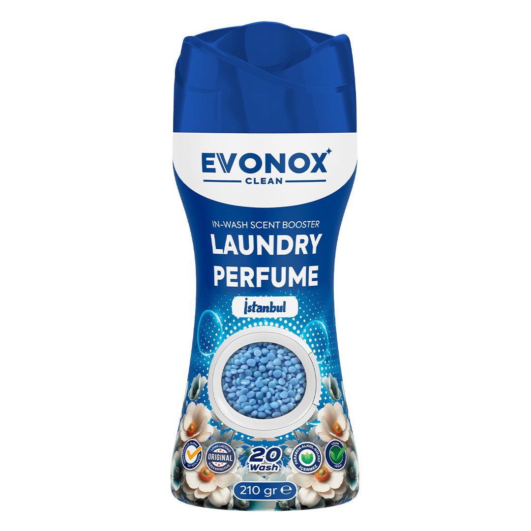 EVONOX Wäscheparfüm Wäscheparfüm–lang anhaltende Frische für alle Textil Orchidee & Lilie (1-St), Parfüm für Waschmaschinen 210 g
