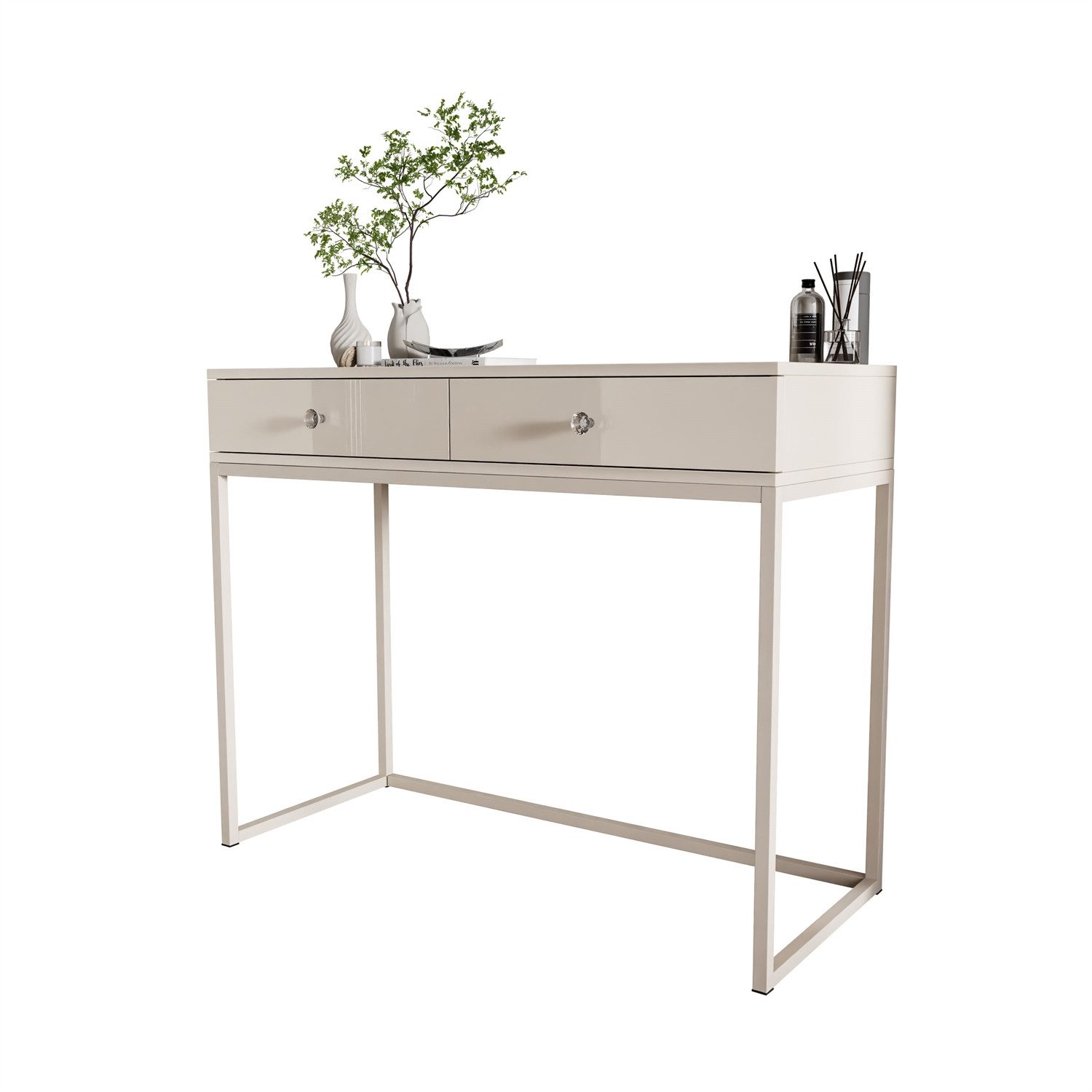 Lookway Konsolentisch BLANCO GLAMOUR Konsole in Kaschmir auf Gestell (1x Konsole), 100x81x42 cm
