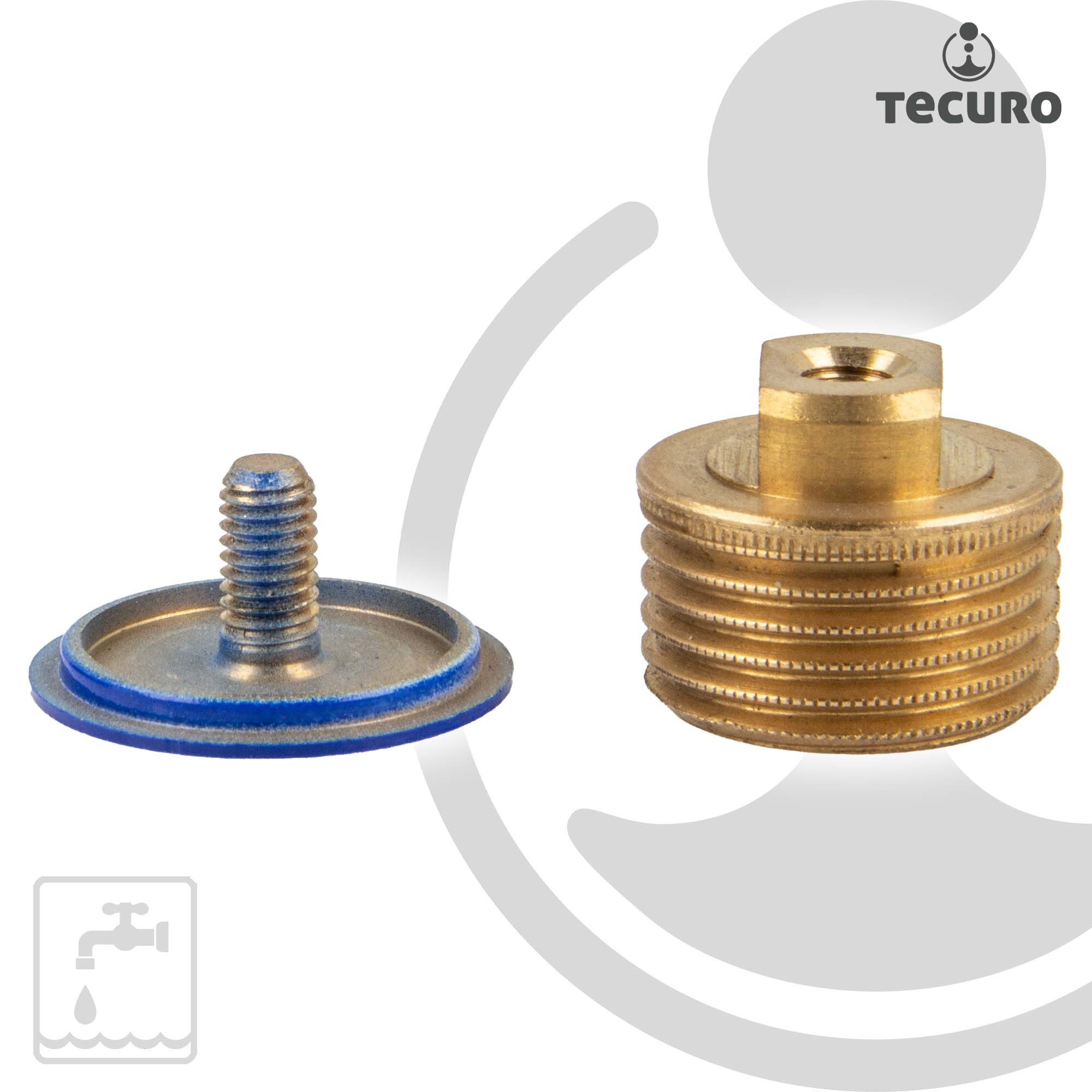 tecuro Gewindefitting Verschluss - Stopfen AG G 1/2 Zoll, optional mit Rosette, 1/2 Zoll
