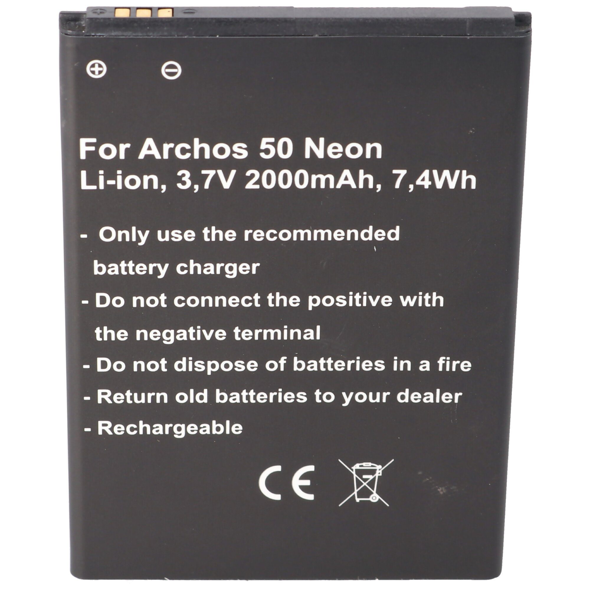 AccuCell Akku passend für den Archos AC50NE Akku Archos 50 Neon 77,9 x 56,0 x Akku 2000 mAh (3,7 V)