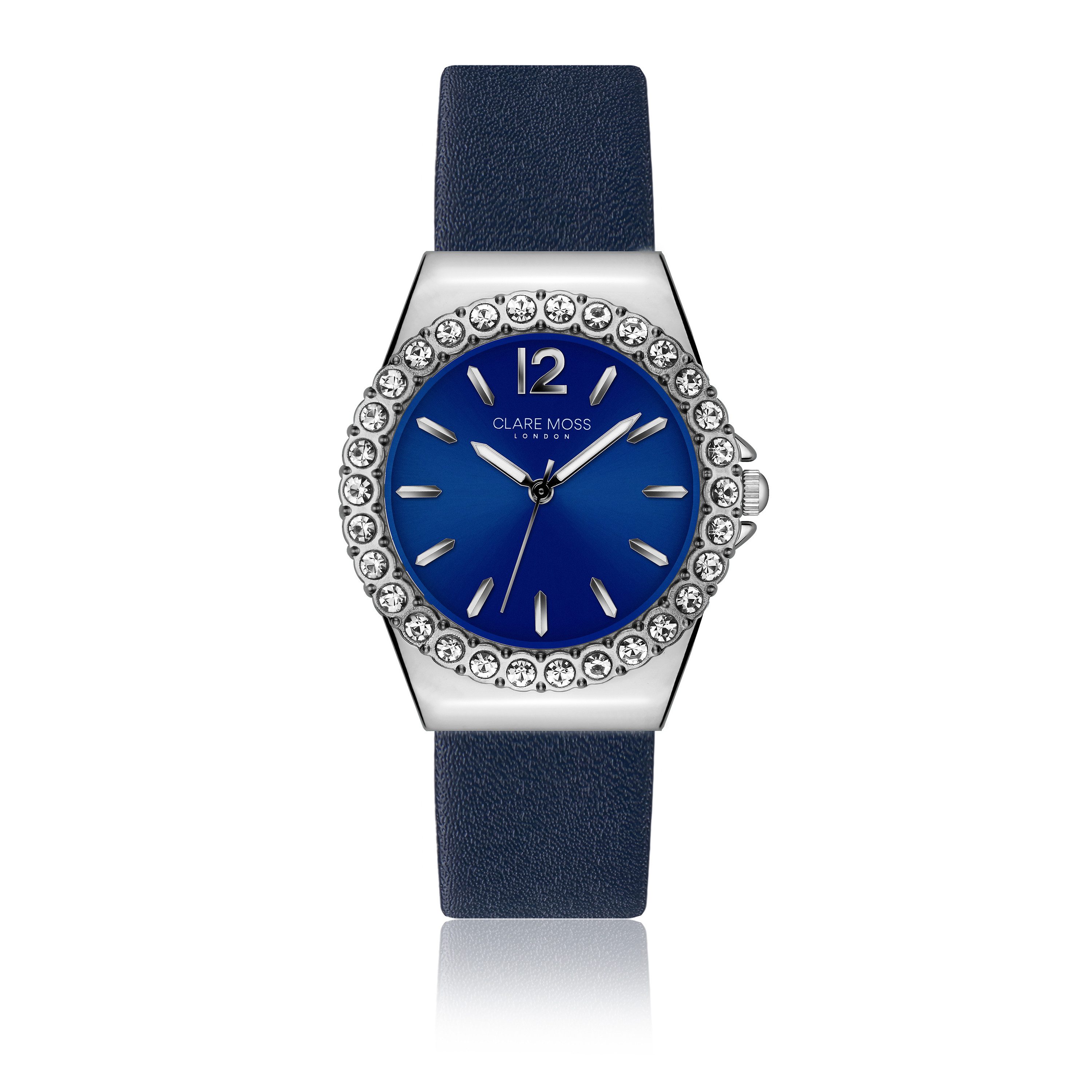 CLARE MOSS Quarzuhr CMA5-S128S Opera Blue Padded and stitched smooth