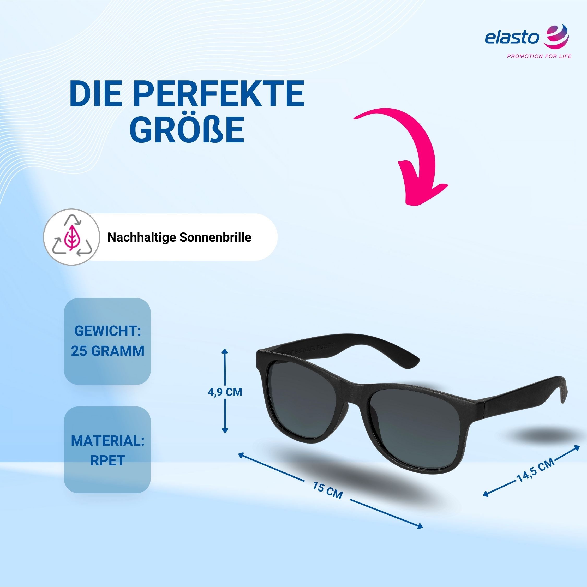 elasto Sonnenbrille UMI Brille UV400 Schutz schwarz