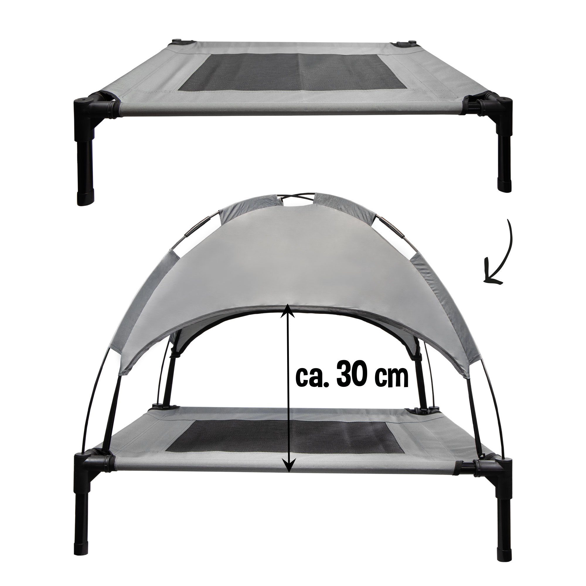 Nobby Tierbett Hunde-Gartenliege, Polyester, Spann-Dach aus UV-Schutz Stoff