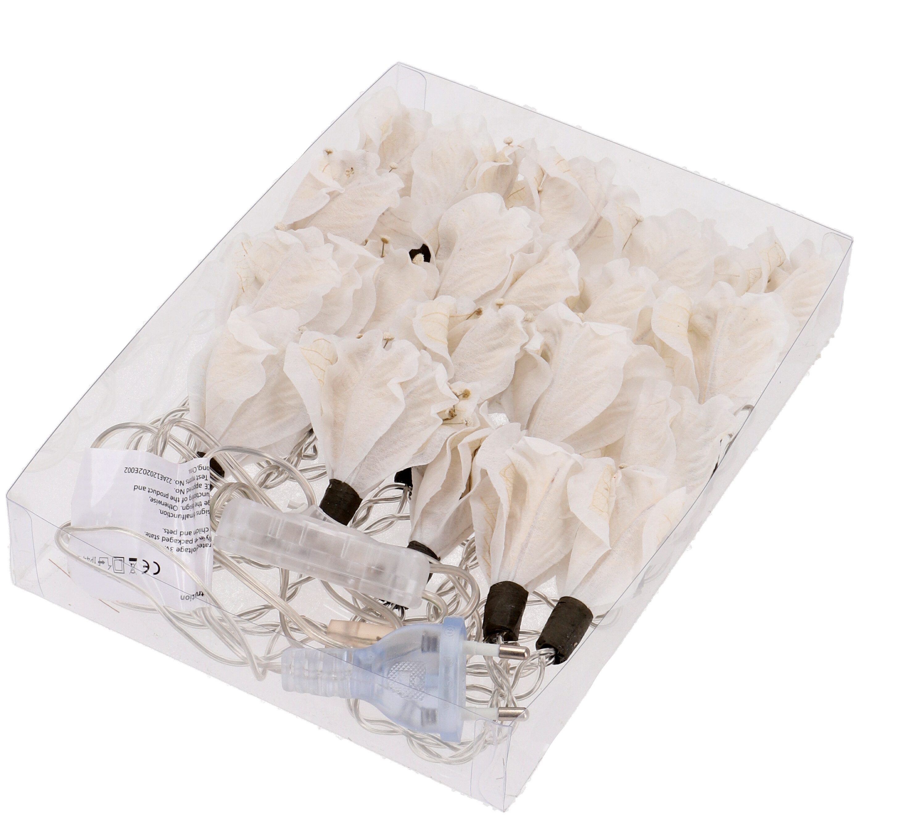 Guru-Shop LED-Lichterkette Lotus Blüten LED Lichterkette - Blüte weiß