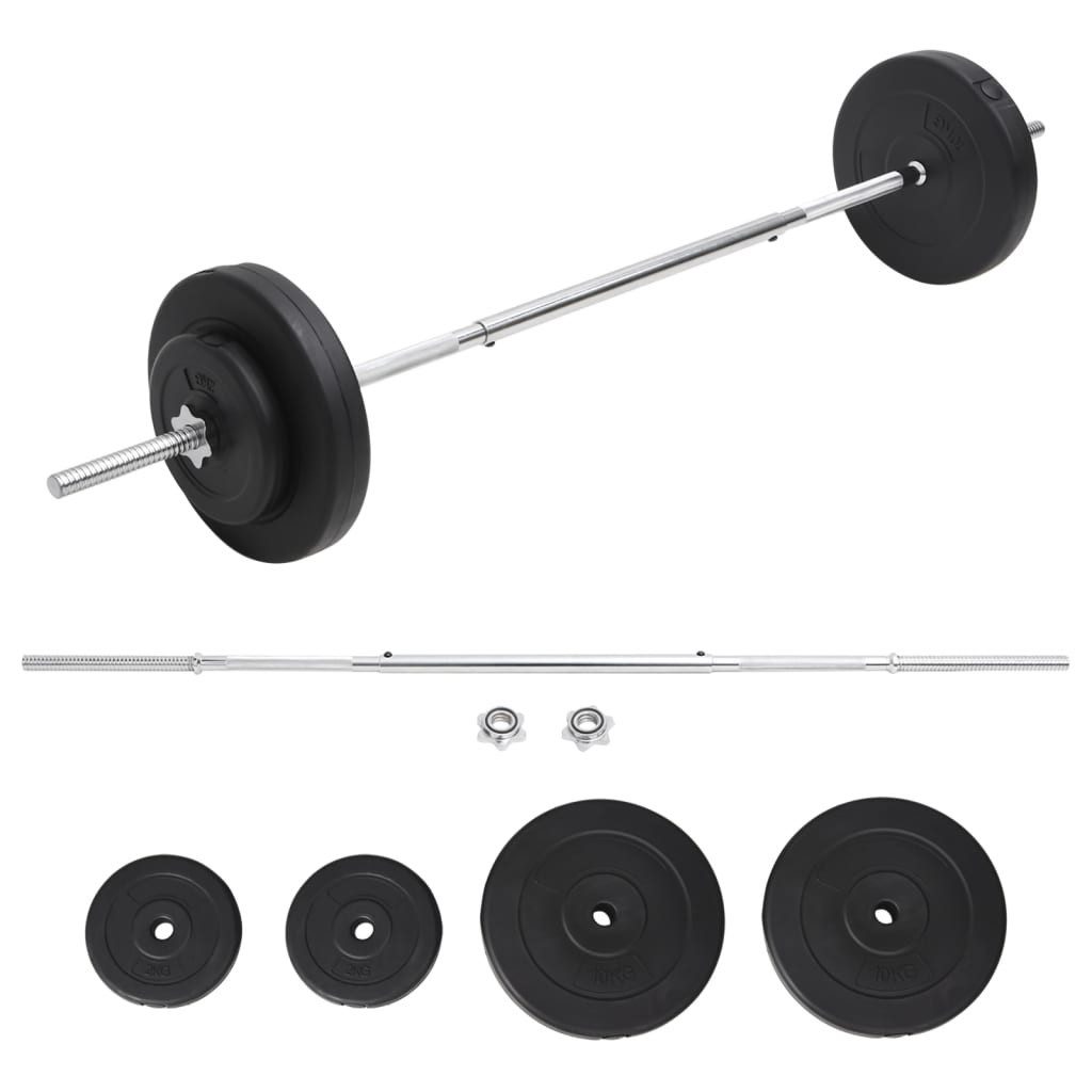 vidaXL Langhantel Langhantel mit Gewichten Set 30 kg