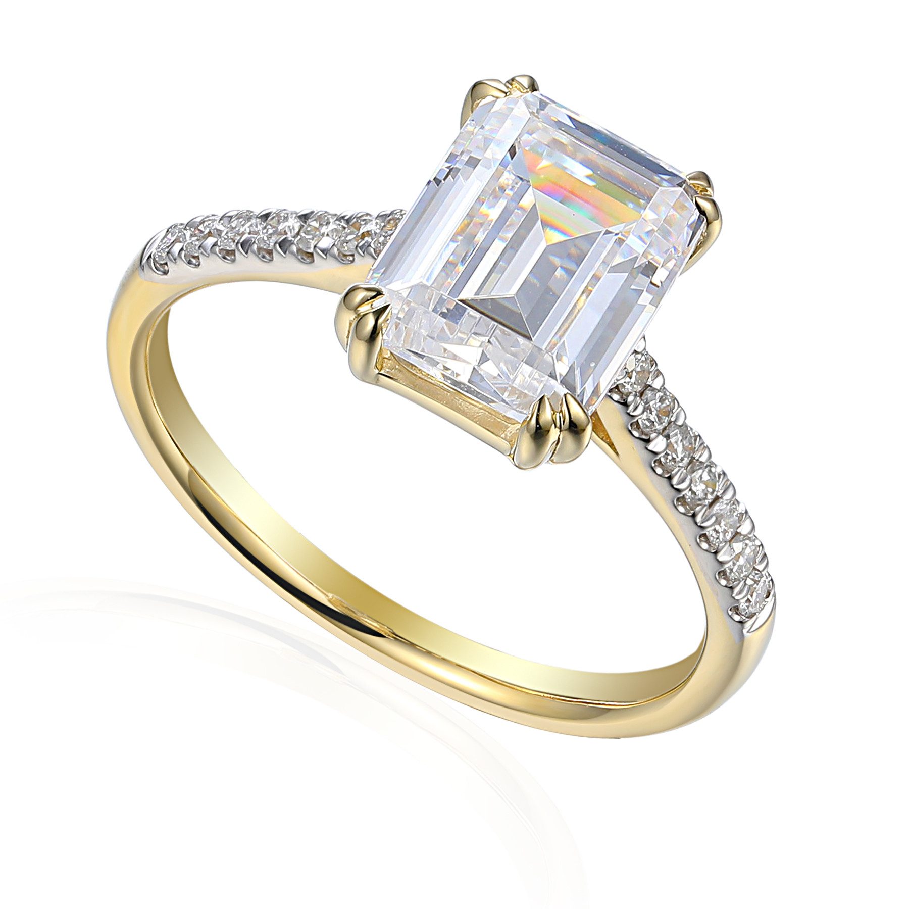 Stella-Jewellery Solitärring 585er Gelbgold Damenring Solitair mit Zirk. Octag. (Ring mit Zirkonia (Octagonschliff), Zirkonia - inkl. Etui), Octagonschliff