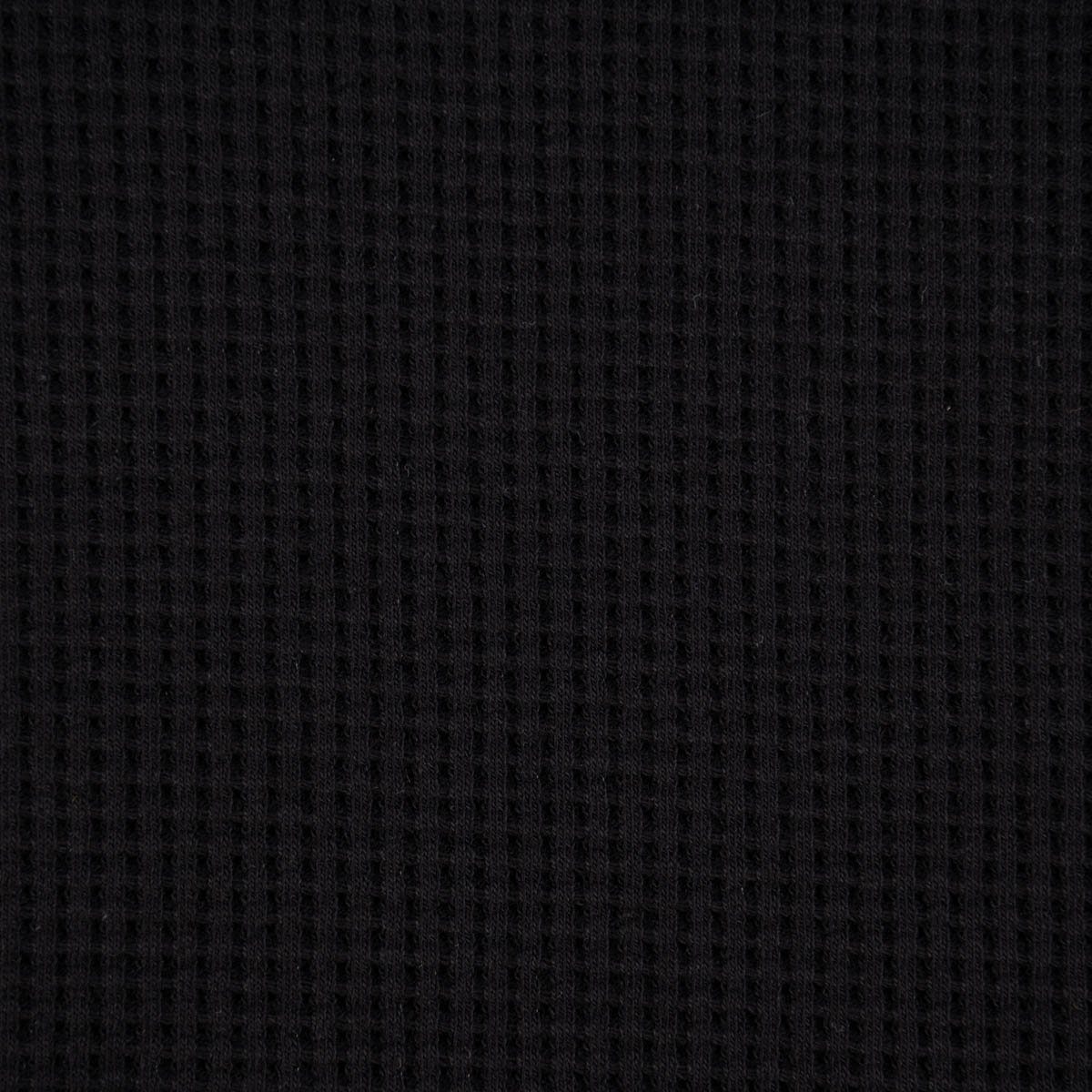 Stoff Organic Bio Waffeljersey Waffelstrick einfarbig schwarz 1,45m Breite