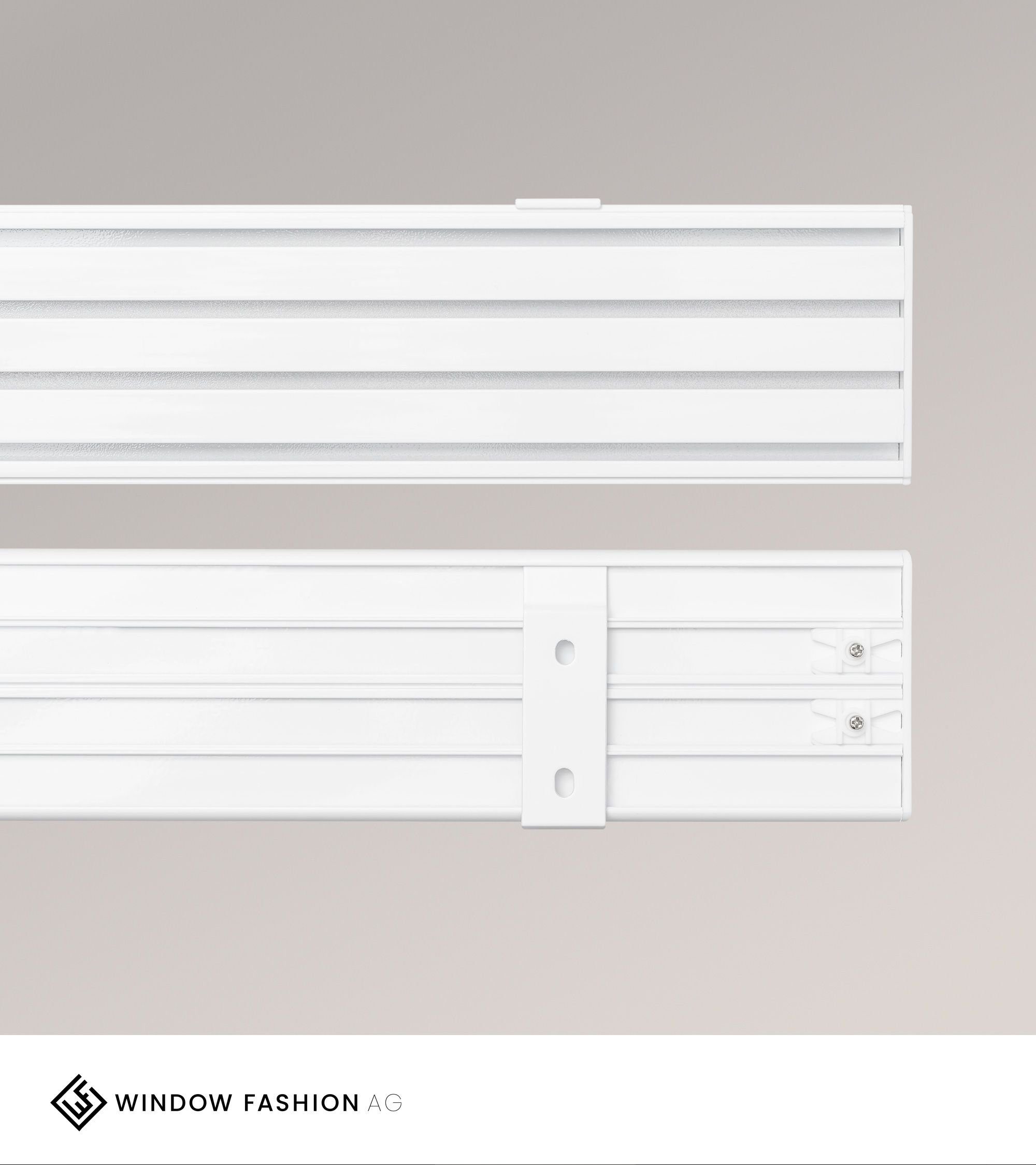 WINDOW Vorhangschiene FASHION LxHxB Sichtschutzbefestigung Deckenmontage, (1-tlg), SET AG, 115x1.3x6.1cm 4 Innl. weiß
