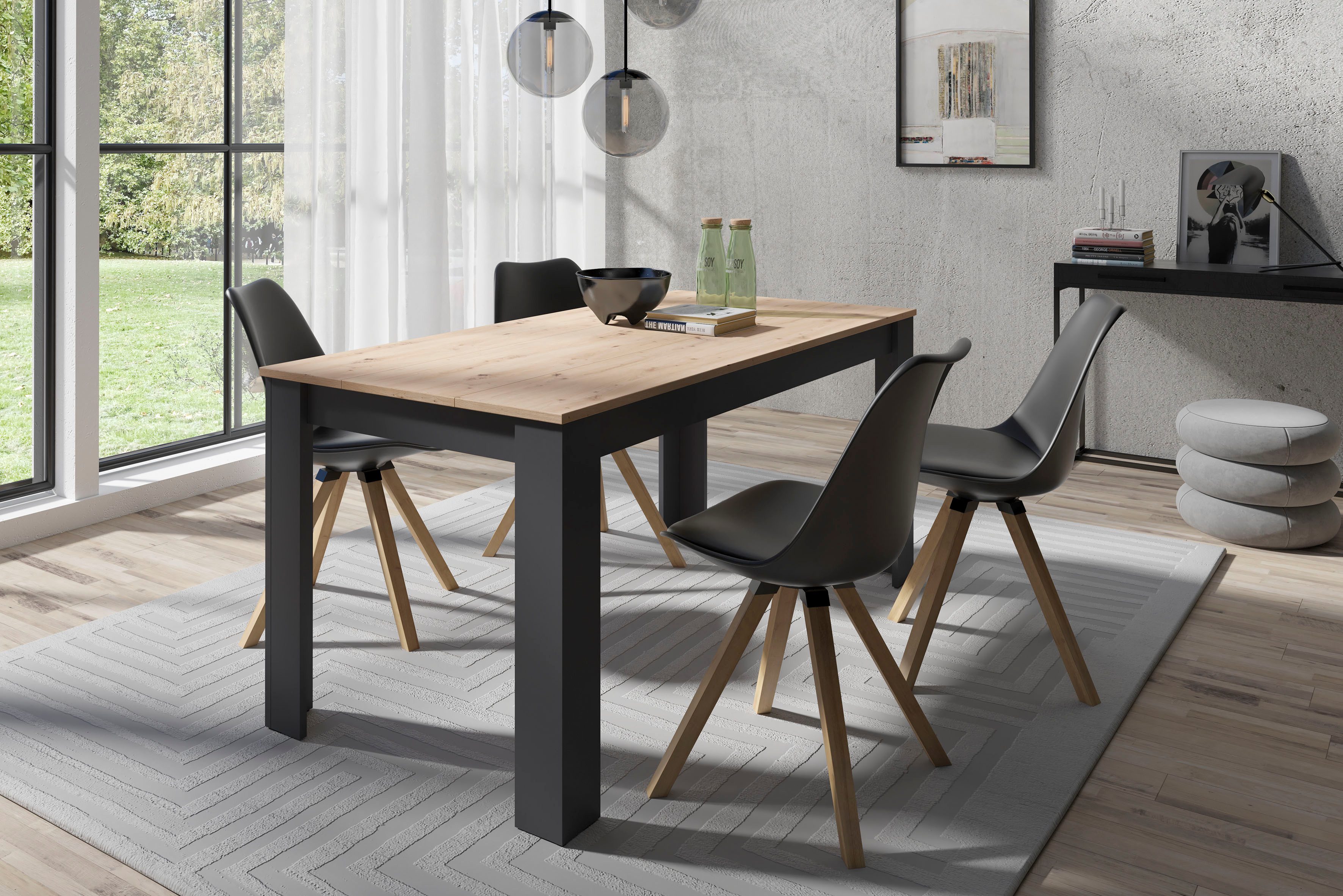byLIVING Essgruppe Kira, (Set, 5-tlg), modernes Set mit 4 Stühlen in mehreren Farben und Größen erhältlich