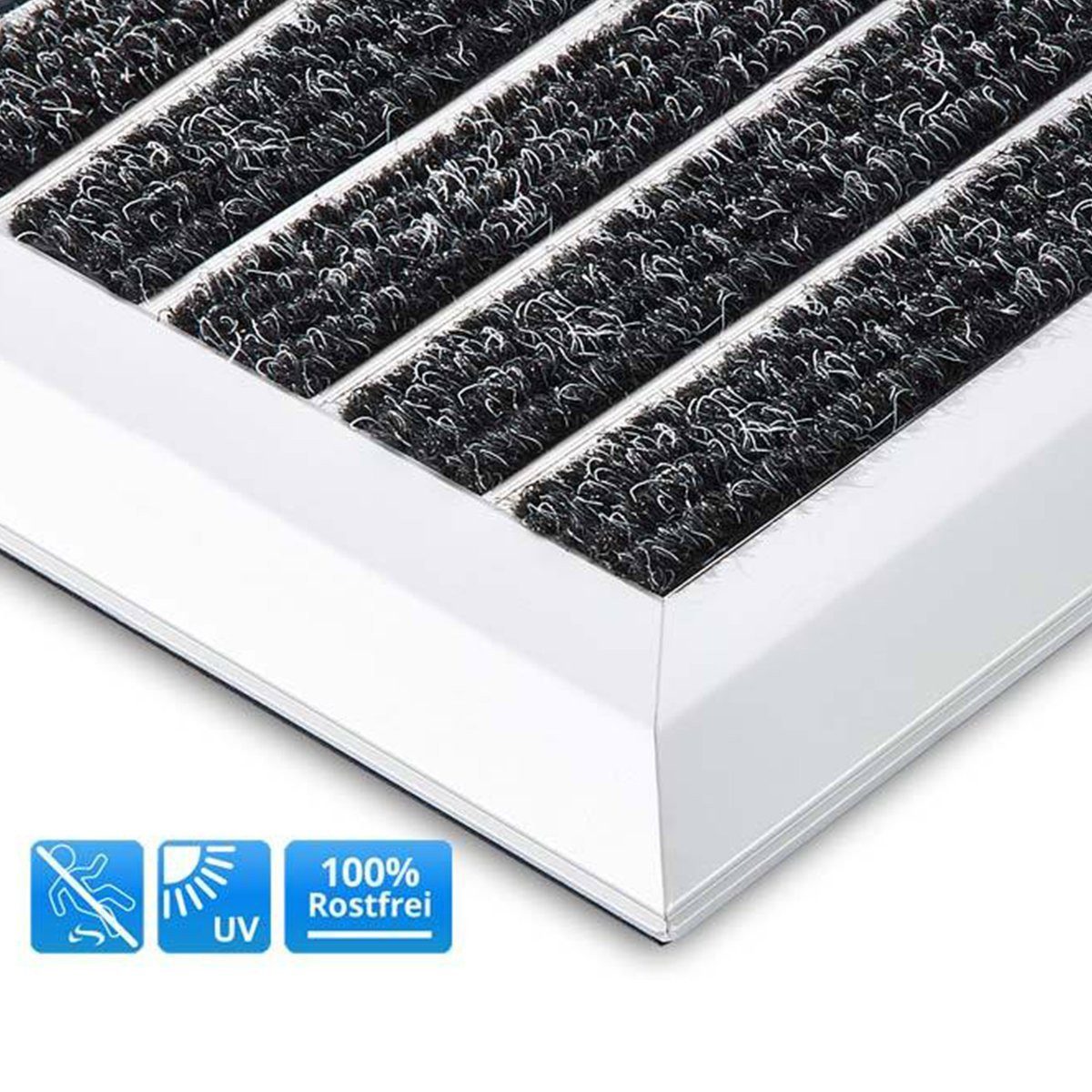 Floordirekt Fußmatte Alu-Türmatte Optimum Mat Textilfaser-Rips, günstig online kaufen