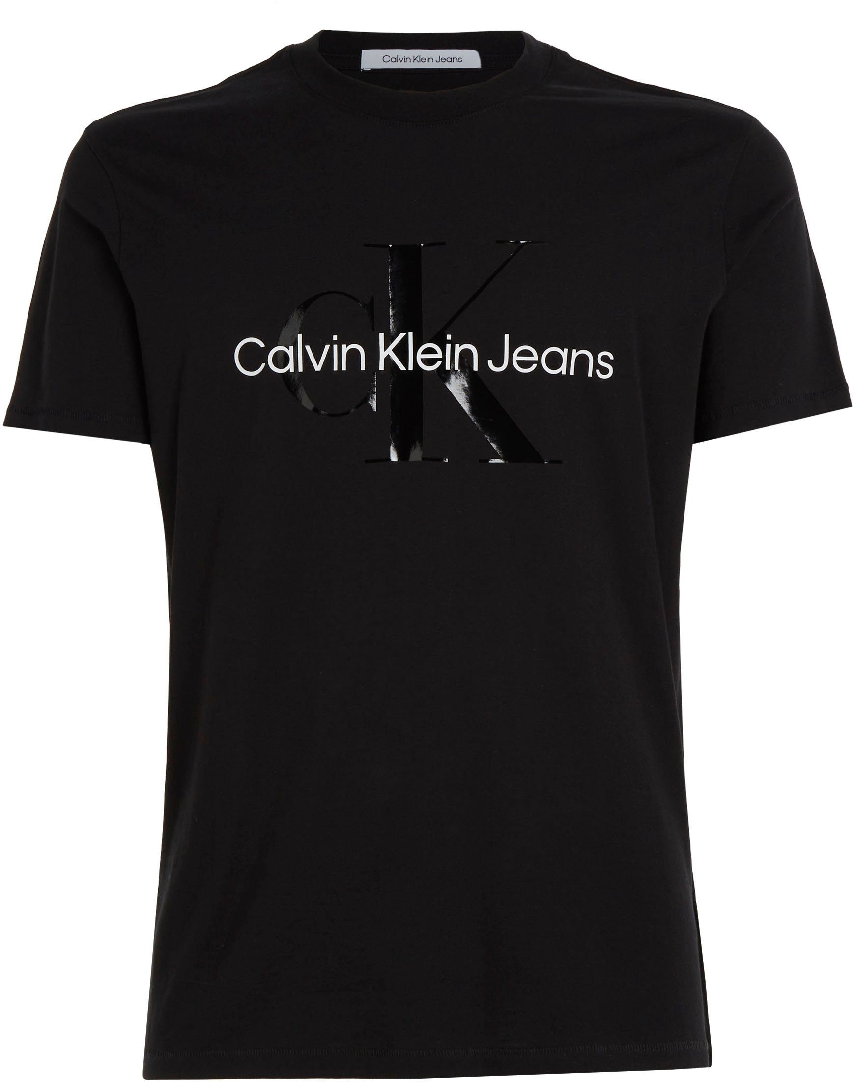 T-Shirt der Jeans Black SEASONAL MONOLOGO Ck Klein Calvin Klein Brust Calvin mit auf TEE Logoschriftzug